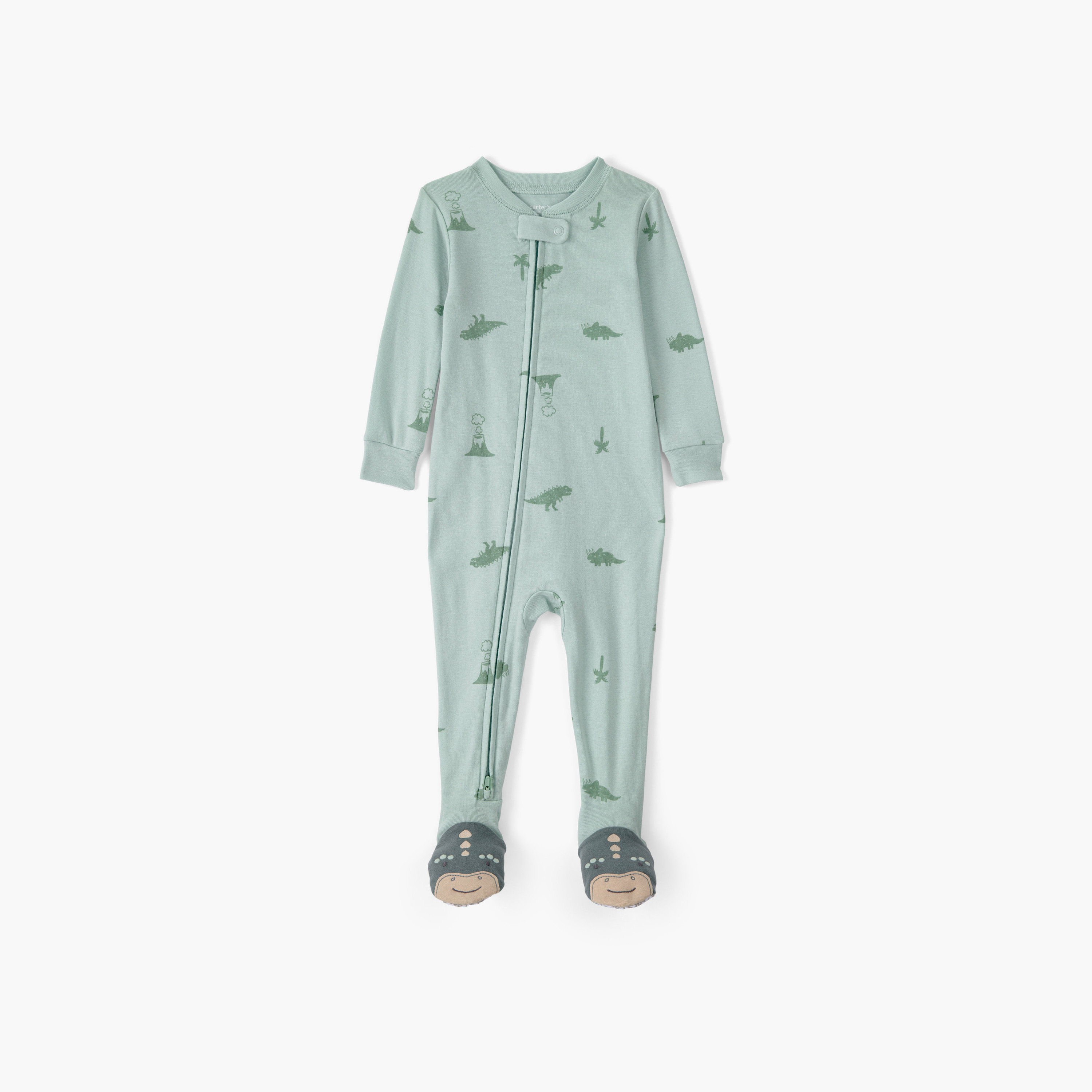 Carter's Dino 2-Way Zipped Sleepsuit-baby-boys-clothing-nightwear-sleepsuits-image-1
