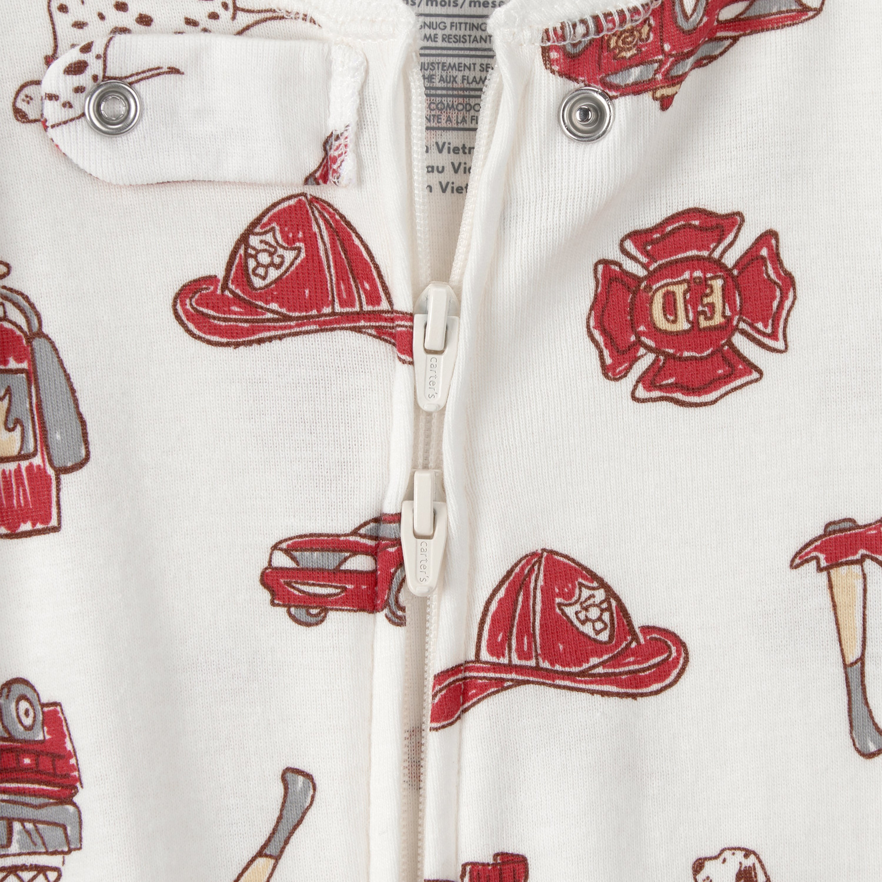 Carter's Firetruck 2-Way Zipped Sleepsuit-baby-boys-clothing-nightwear-sleepsuits-image-3