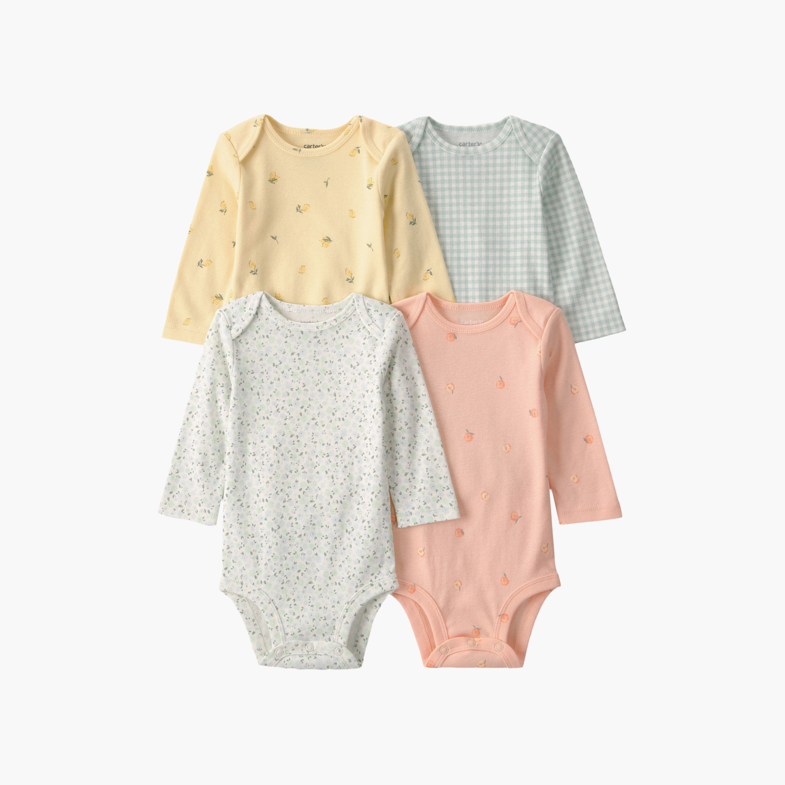 Carter's 4-Piece Fruit Floral Printed Bodysuit Set-baby-girls-clothing-bodysuits-image-1