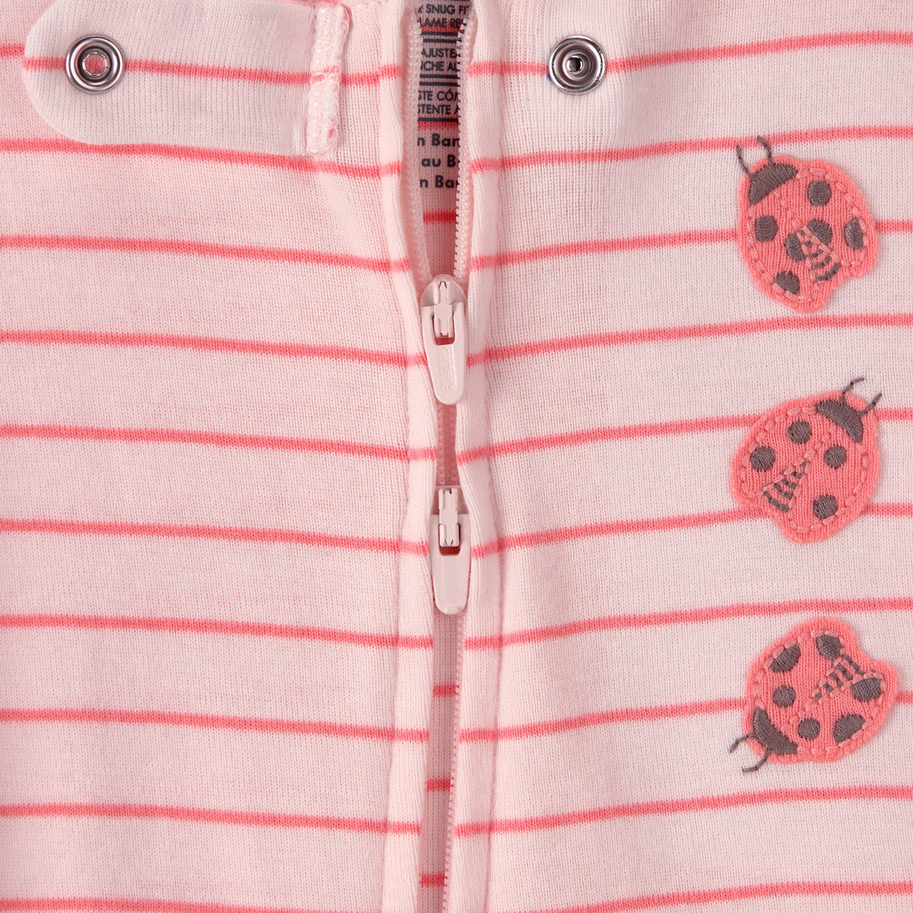 Carter's Ladybug Striped Sleepsuit-baby-girls-clothing-nightwear-sleepsuits-image-2