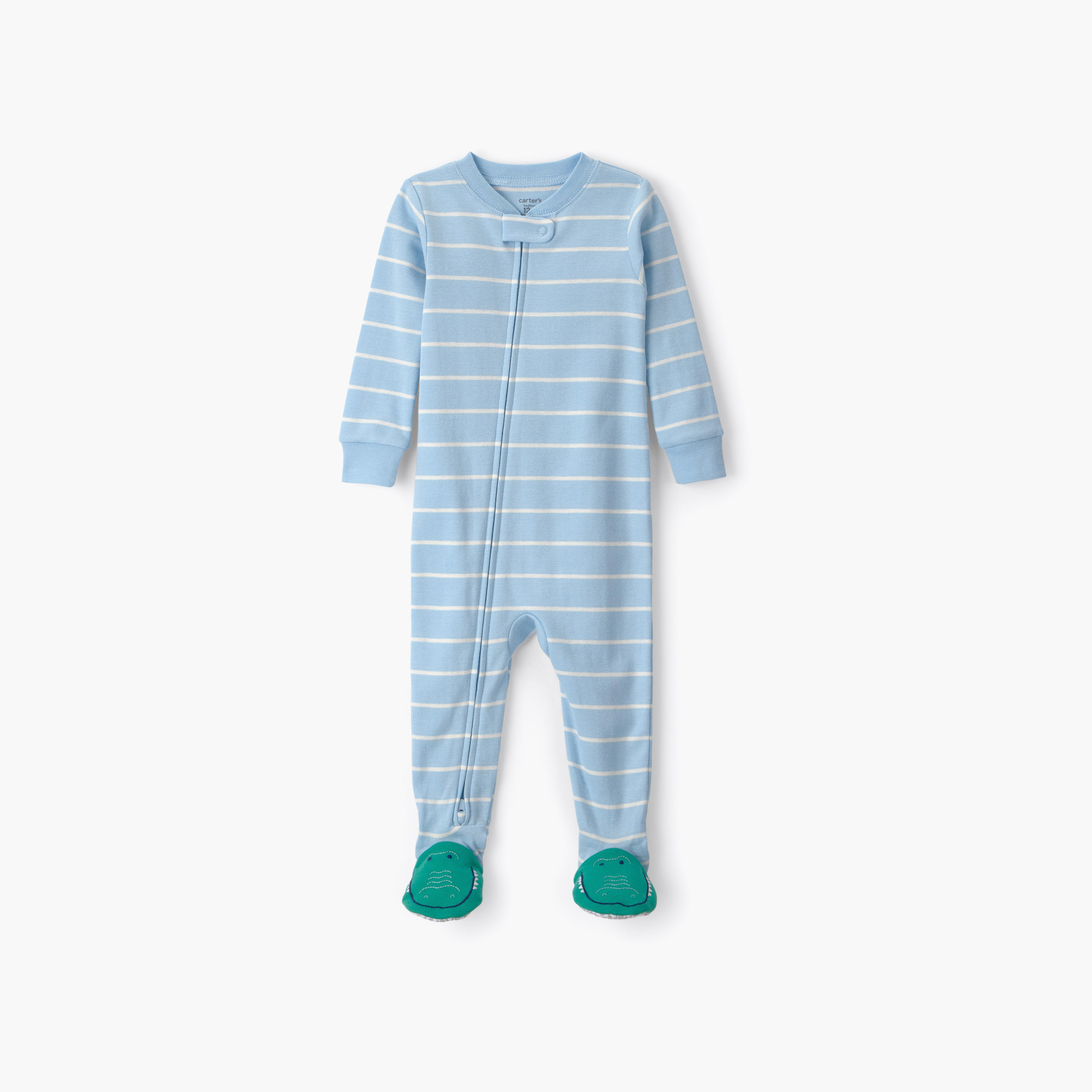 Carter's Striped Long Sleeves Zipper Sleepsuit-baby-girls-clothing-nightwear-sleepsuits-image-1