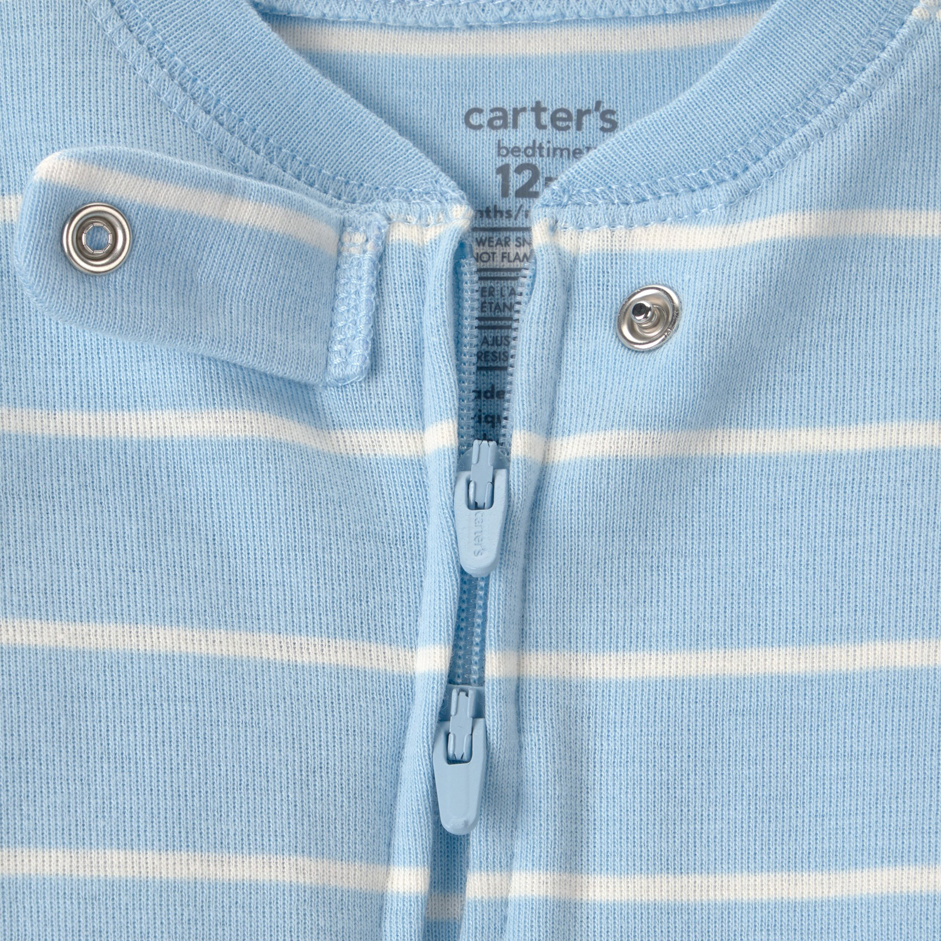 Carter's Striped Long Sleeves Zipper Sleepsuit-baby-girls-clothing-nightwear-sleepsuits-image-2
