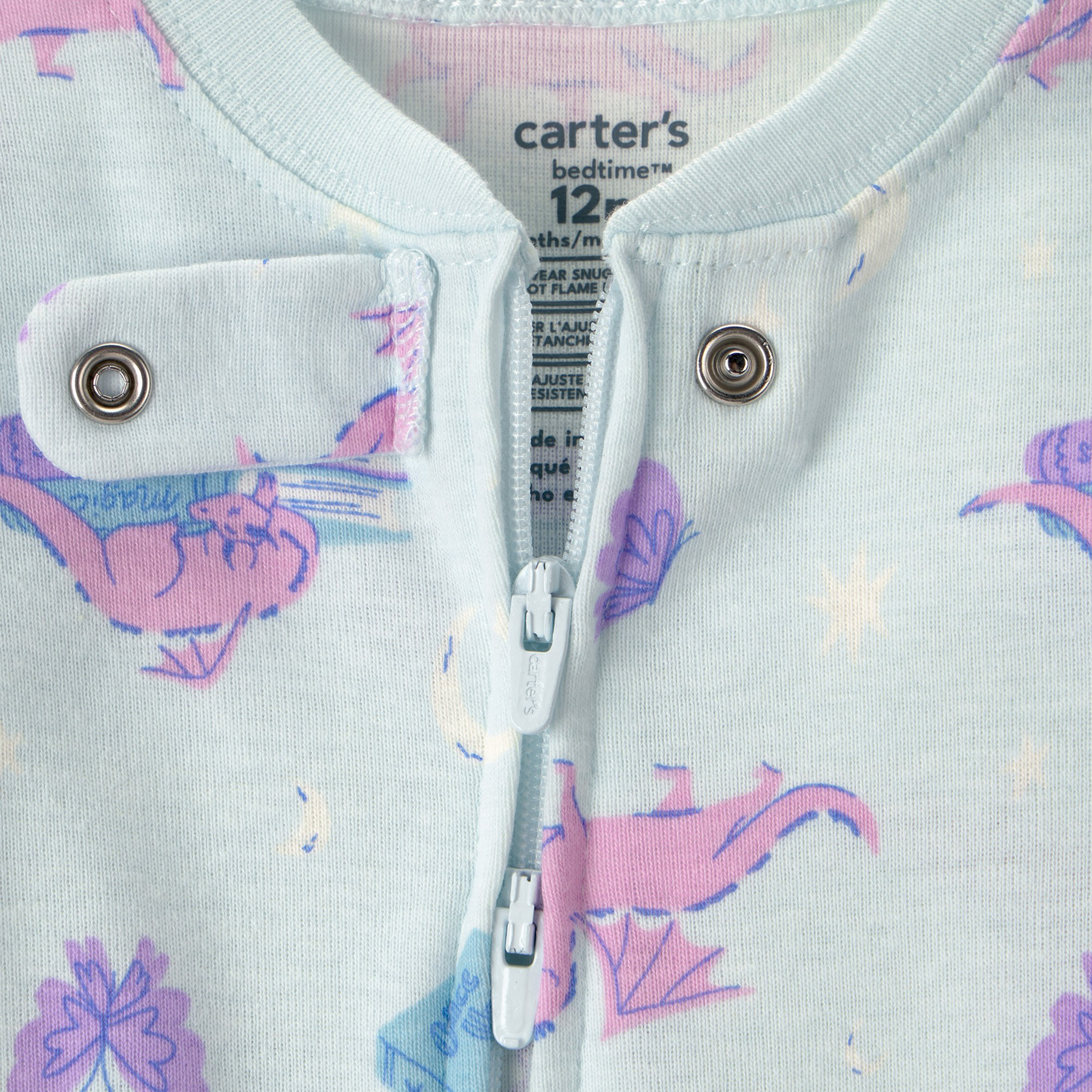 Carter's Printed Long Sleeves Zipper Sleepsuit-baby-girls-clothing-nightwear-sleepsuits-image-3