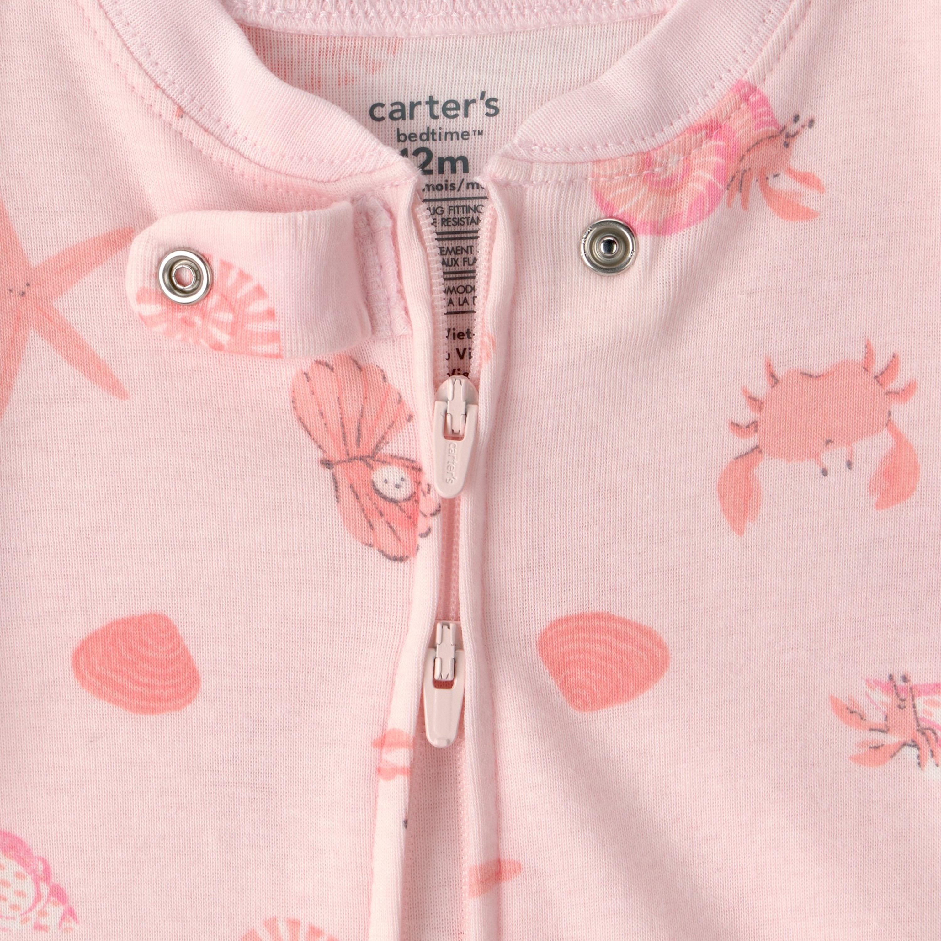 Carter's Printed Long Sleeves Zipper Sleepsuit-baby-girls-clothing-nightwear-sleepsuits-image-3