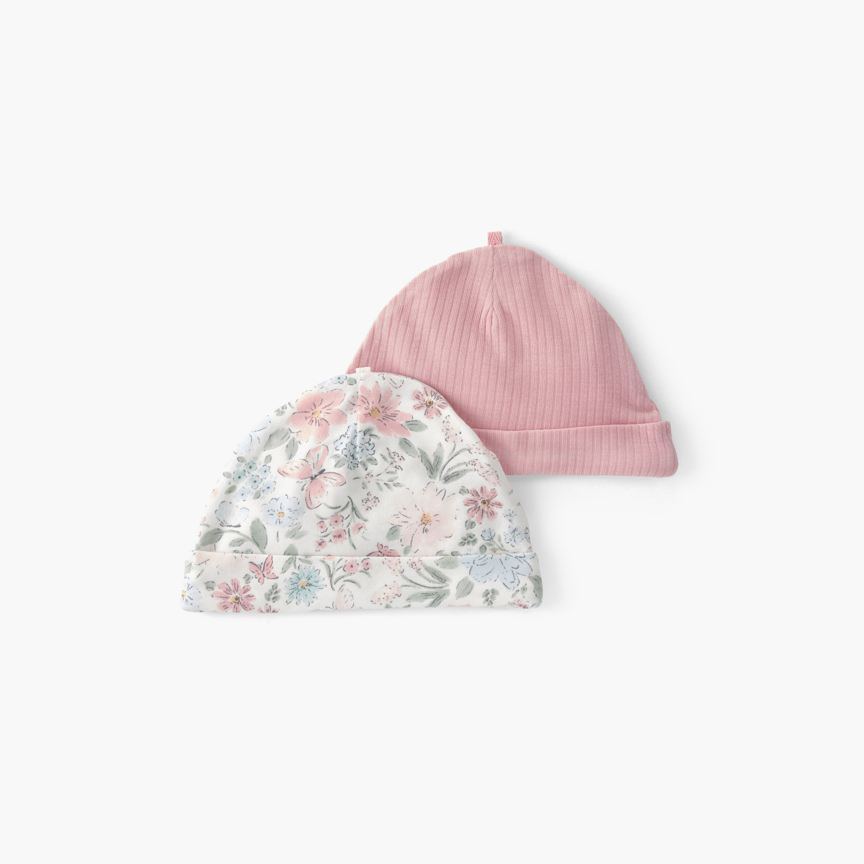 قبعات "بيورلي سوفت" بتصميم حديقة الفراشات قطعتين-baby-girls-accessories-caps-image-1