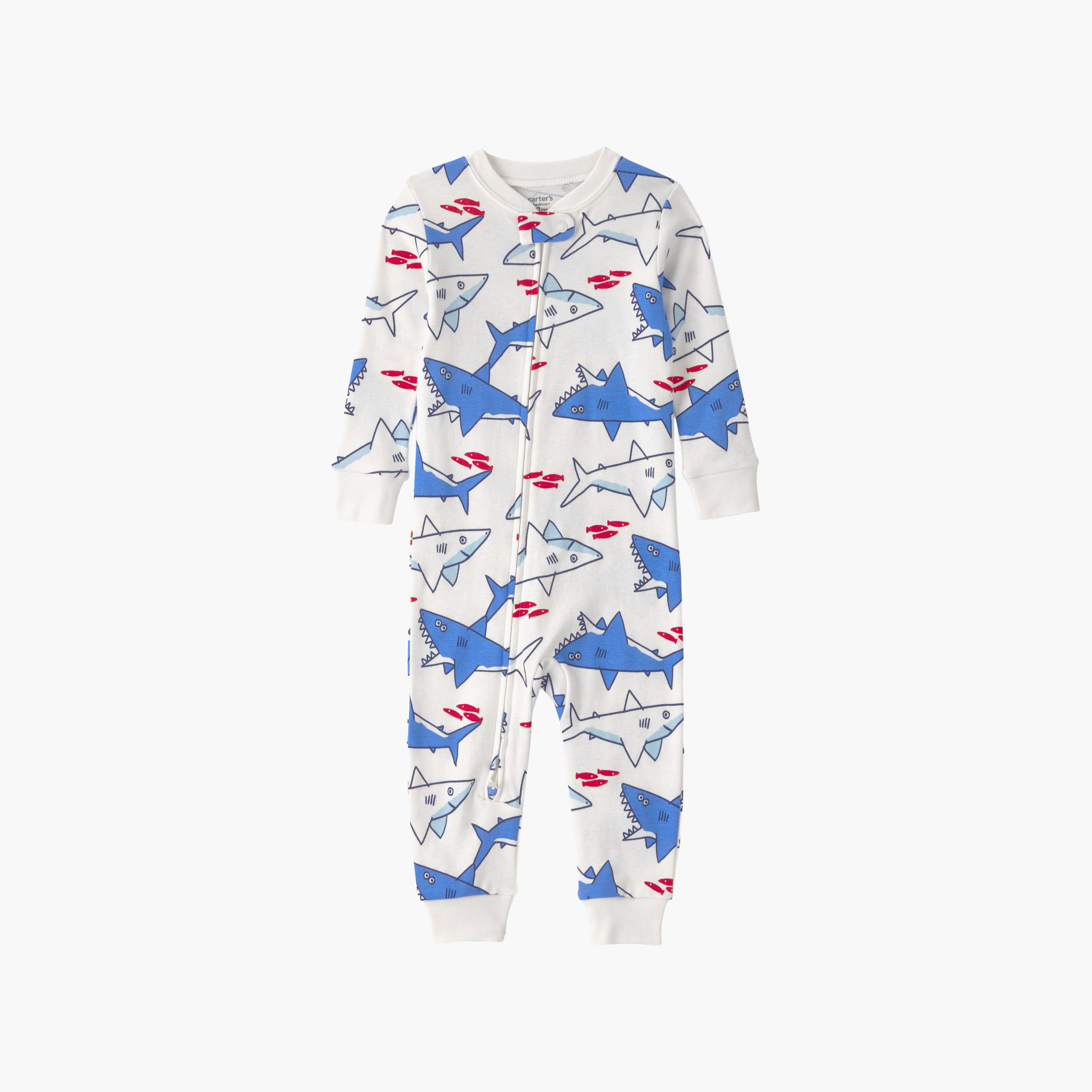 سالوبيت نوم (أوفرول) مطبوع بأكمام طويلة وسحاب من كارترز-baby-boys-clothing-nightwear-sleepsuits-image-1