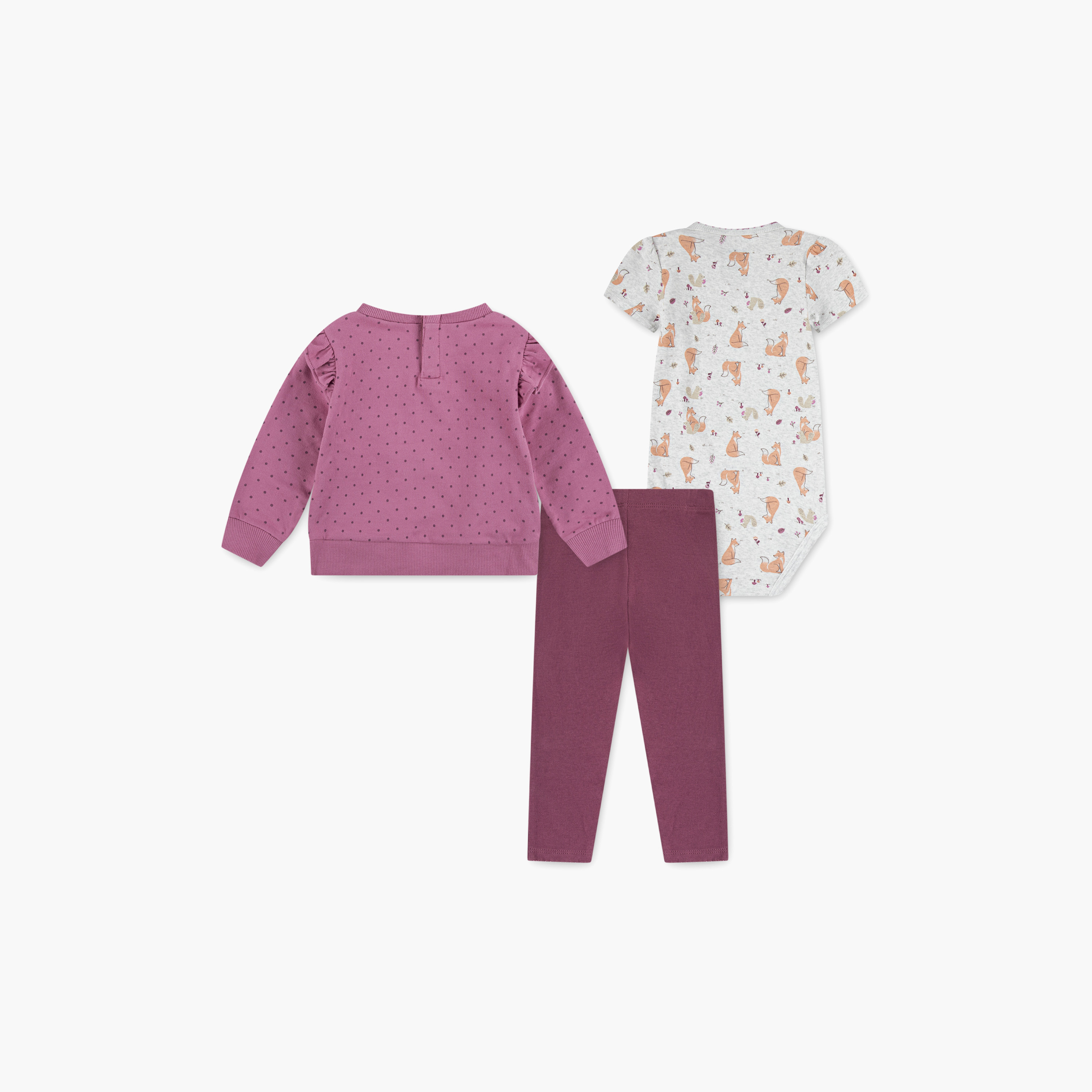 Huggies Printed Long Sleeves Bodysuit, Top with Pants-baby-girls-clothing-setsandcoords-image-2