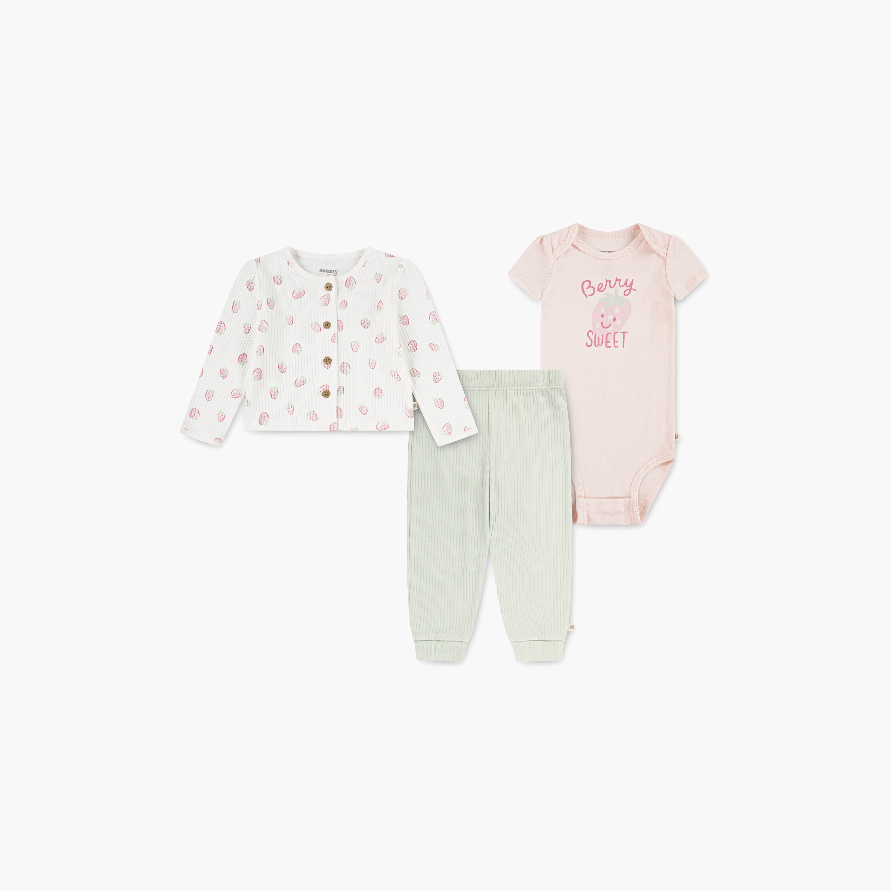 طقم بودي سوت بأكمام طويلة وبطبعات، وبلوزة مع بنطال ركض من هاجيز-baby-girls-clothing-setsandcoords-image-1