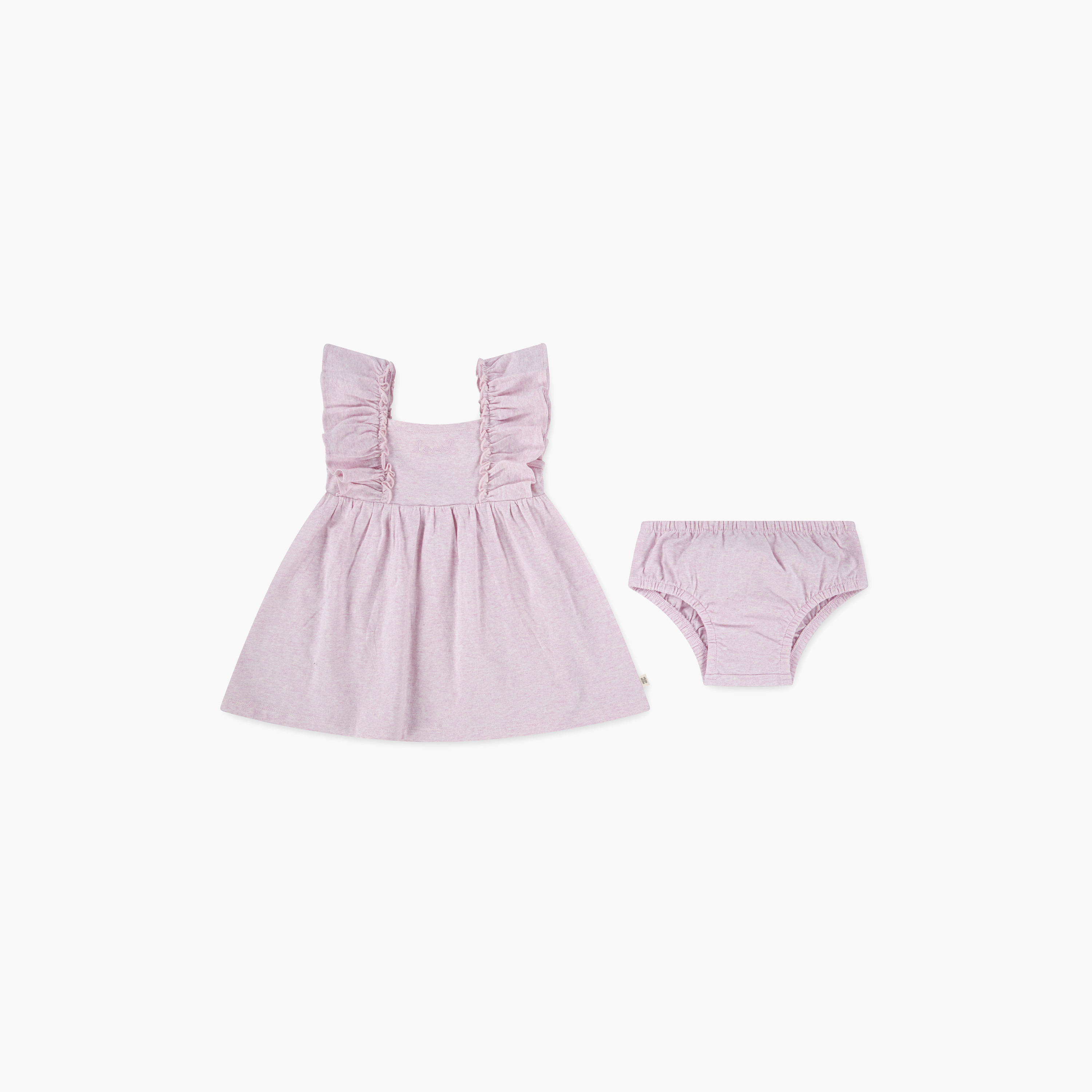 فستان سادة بلا أكمام مع بنطال بلومر من هاجيز-baby-girls-clothing-dressesandjumpsuits-image-1