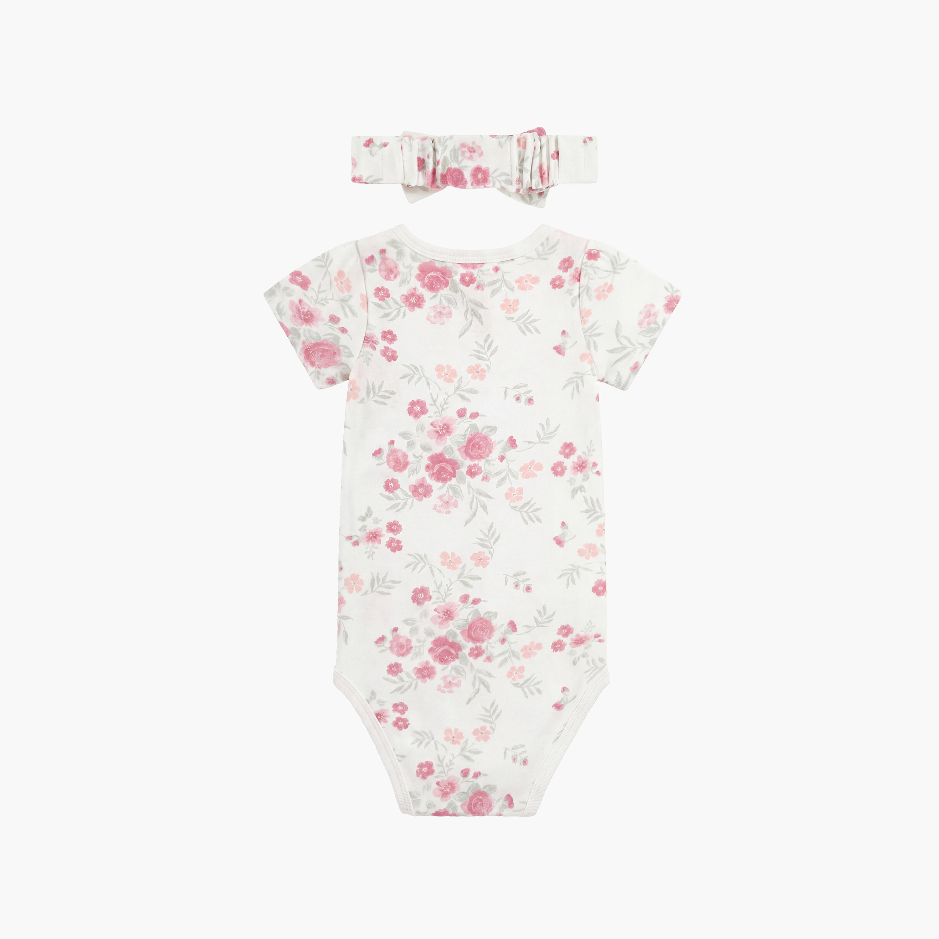 Huggies 2-Piece Short Sleeves Embroidered Bodysuits with Headband-baby-girls-clothing-bodysuits-image-4