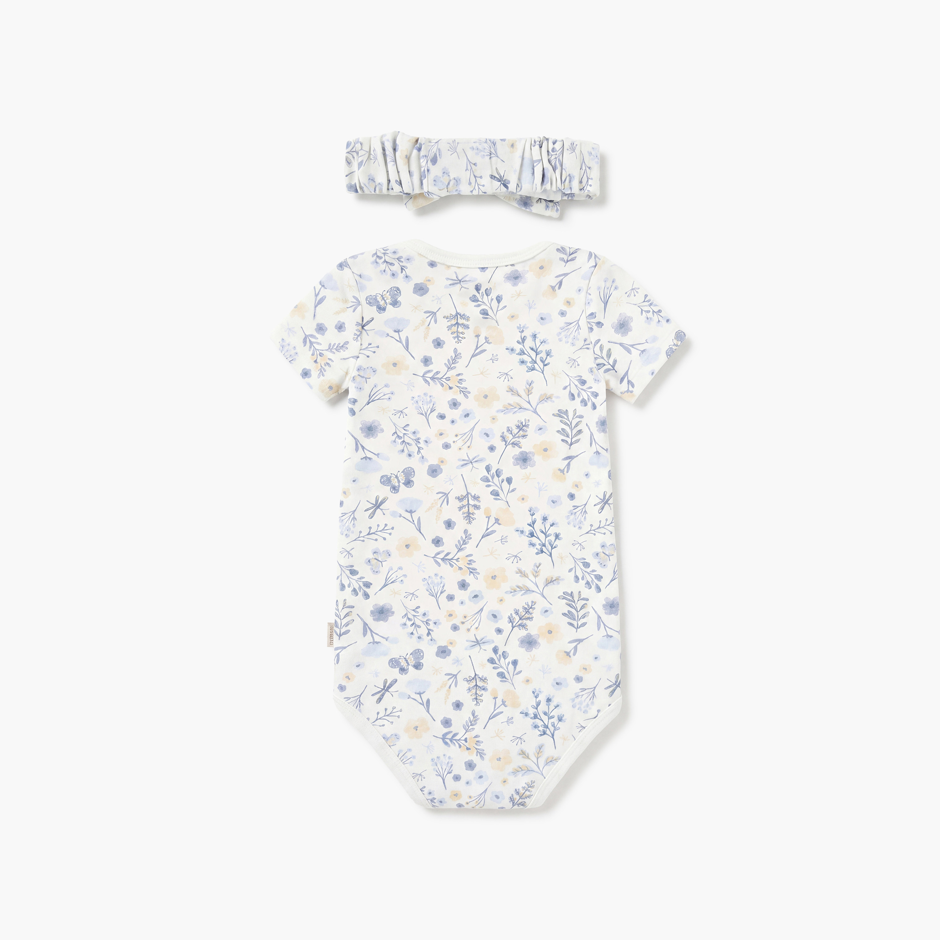 Huggies 2-Piece Short Sleeves Embroidered Bodysuits with Headband-baby-girls-clothing-bodysuits-image-4