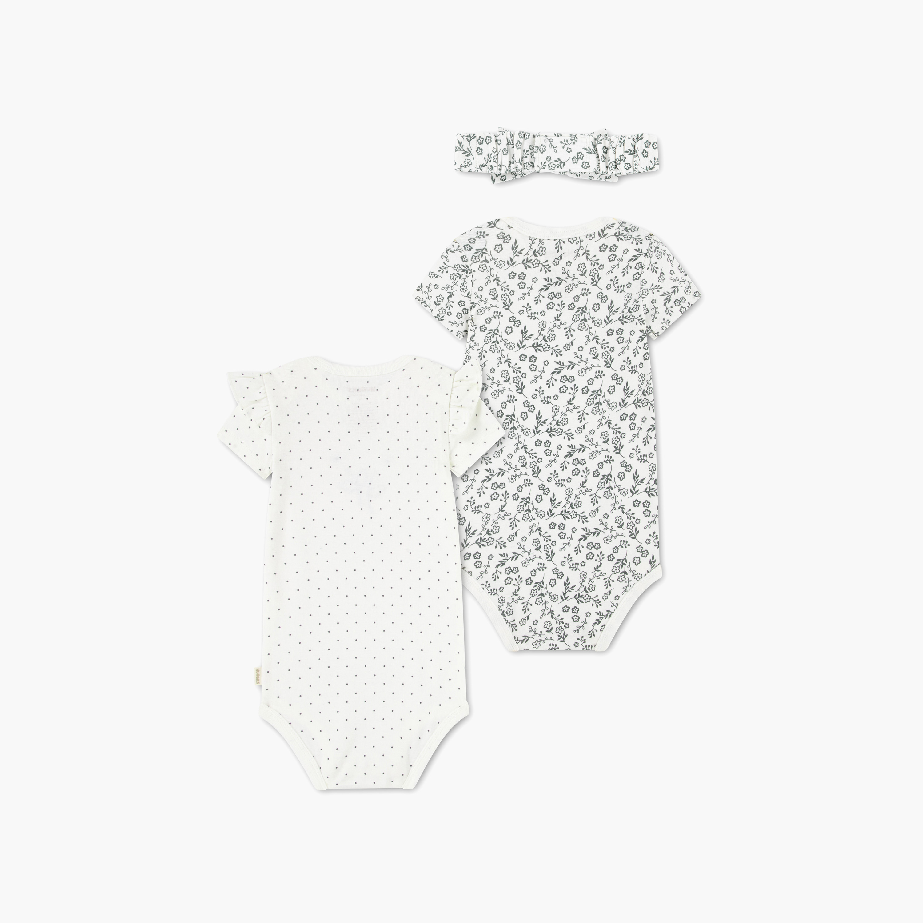Huggies 2-Piece Short Sleeves Embroidered Bodysuits with Headband-baby-girls-clothing-bodysuits-image-2