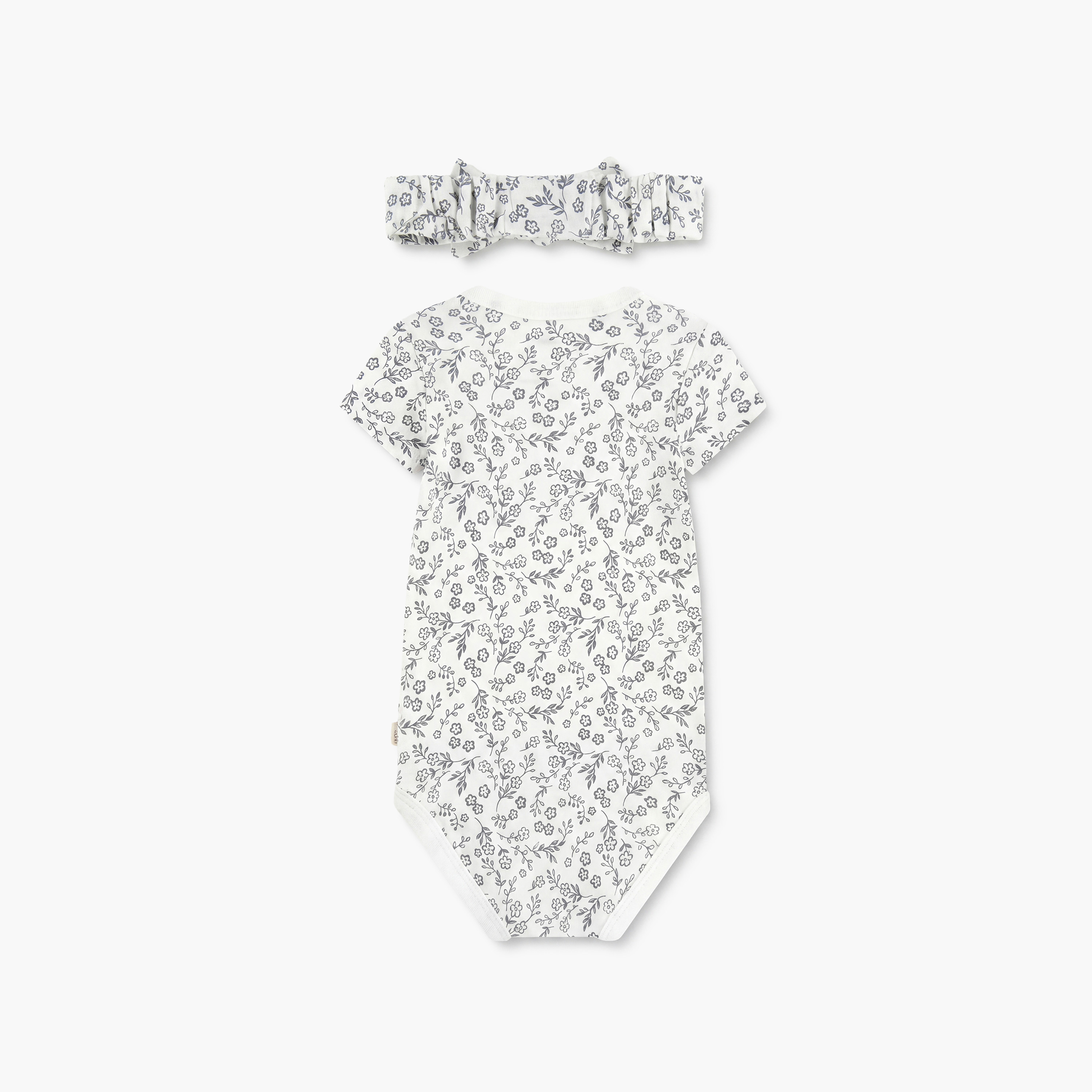 Huggies 2-Piece Short Sleeves Embroidered Bodysuits with Headband-baby-girls-clothing-bodysuits-image-4