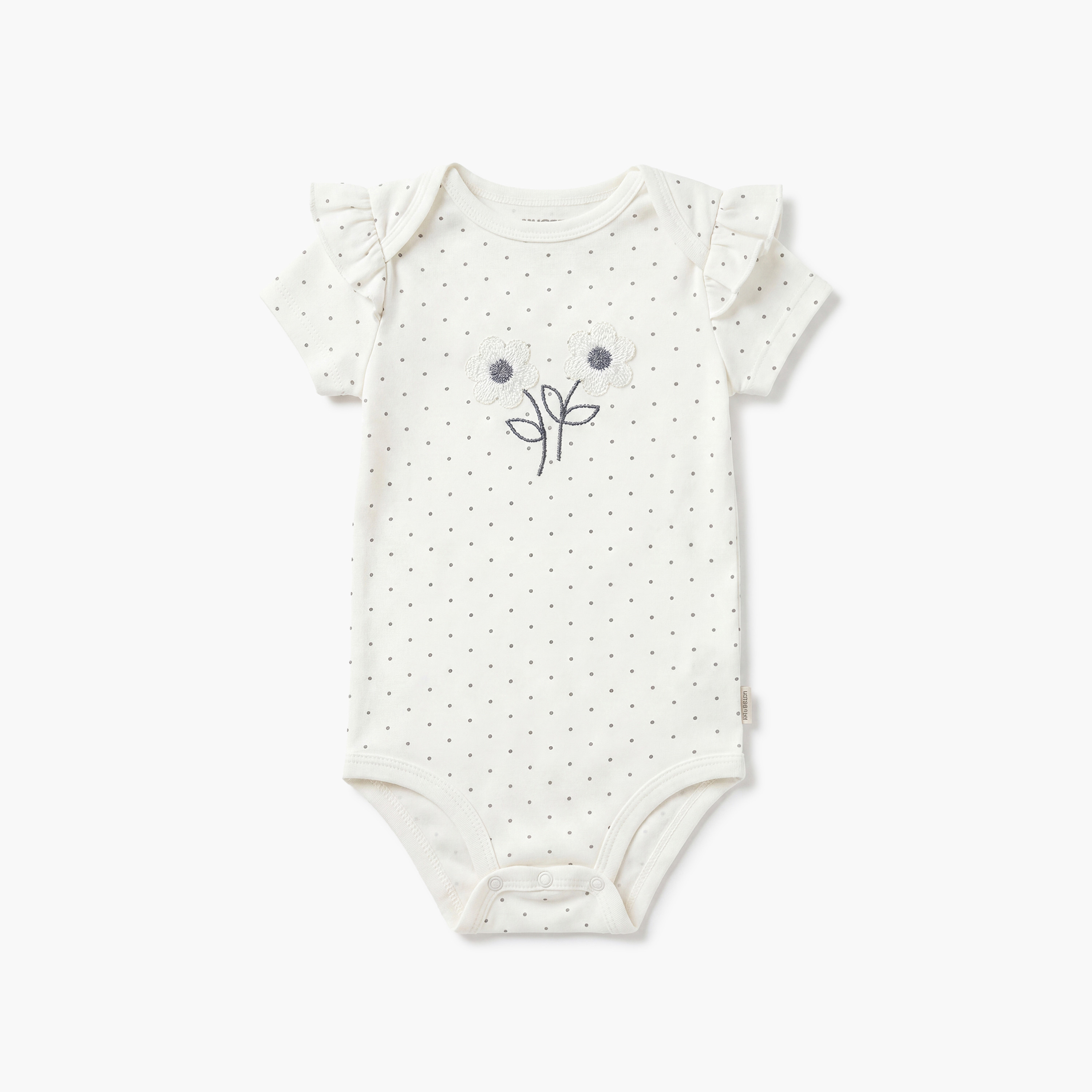 Huggies 2-Piece Short Sleeves Embroidered Bodysuits with Headband-baby-girls-clothing-bodysuits-image-5