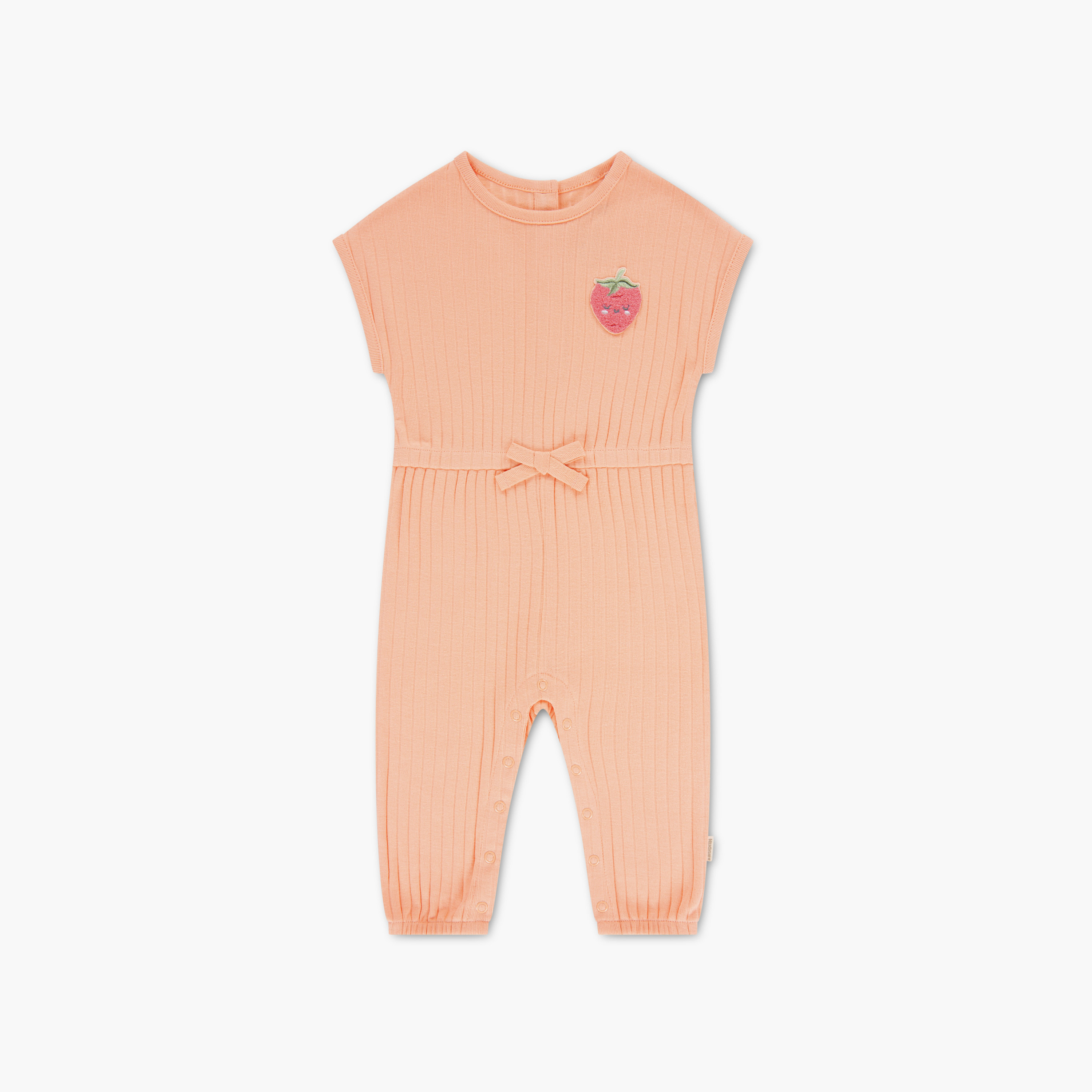 Huggies Short Sleeves Solid Embroidered Romper-girls-clothing-rompers-image-1