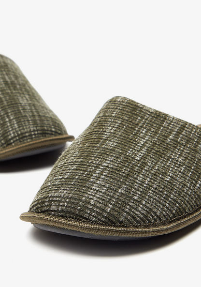 Cozy Textured Slip-On Bedroom Slide Slippers-Men%27s Bedrooms Slippers-image-3