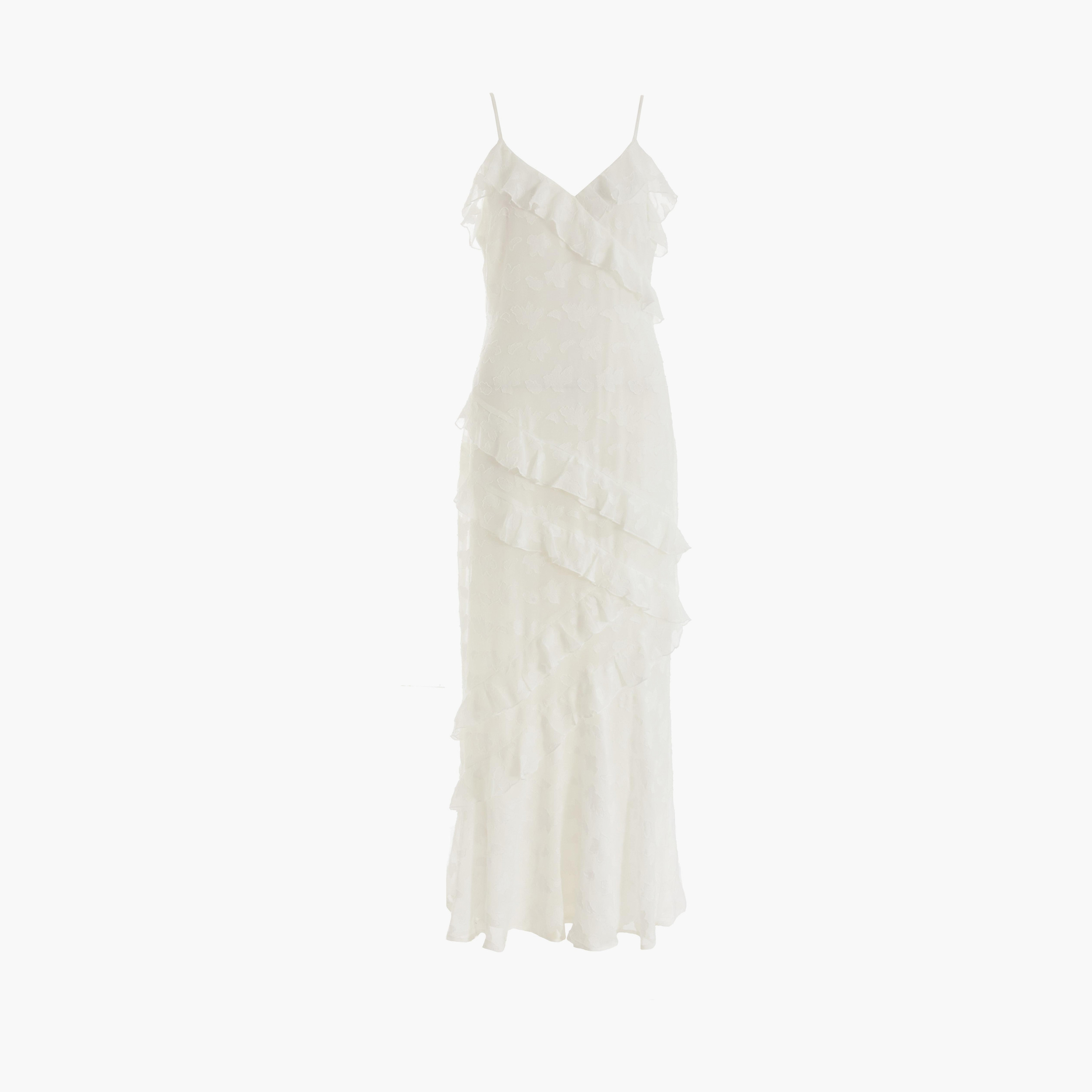 Quiz White Chiffon Wrap V-Neck Frill Ruffle Midaxi Dress-women-clothing-dresses-image-5