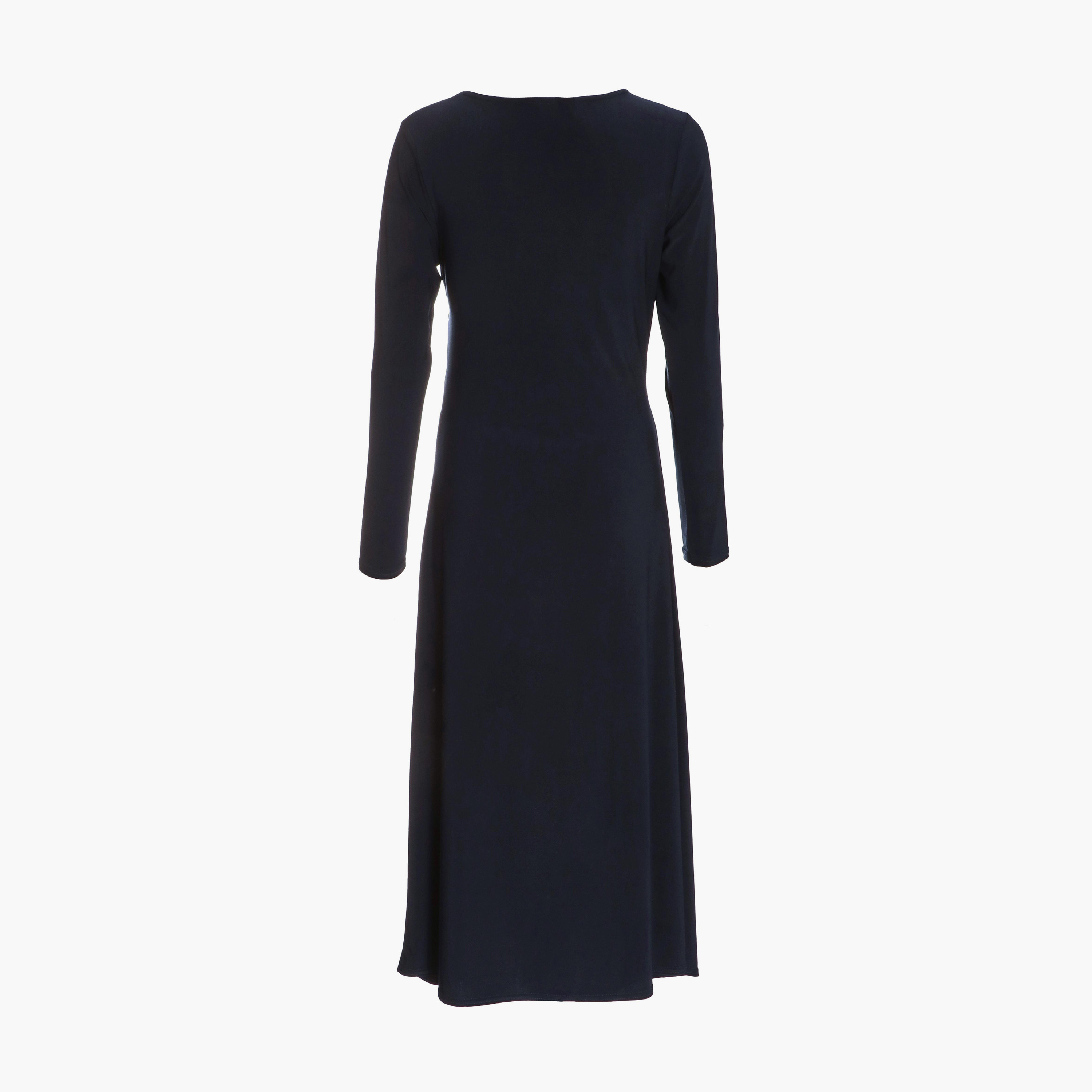Quiz Navy ITY Ruched Hanky Hem Midaxi Dress-women-clothing-dresses-image-6