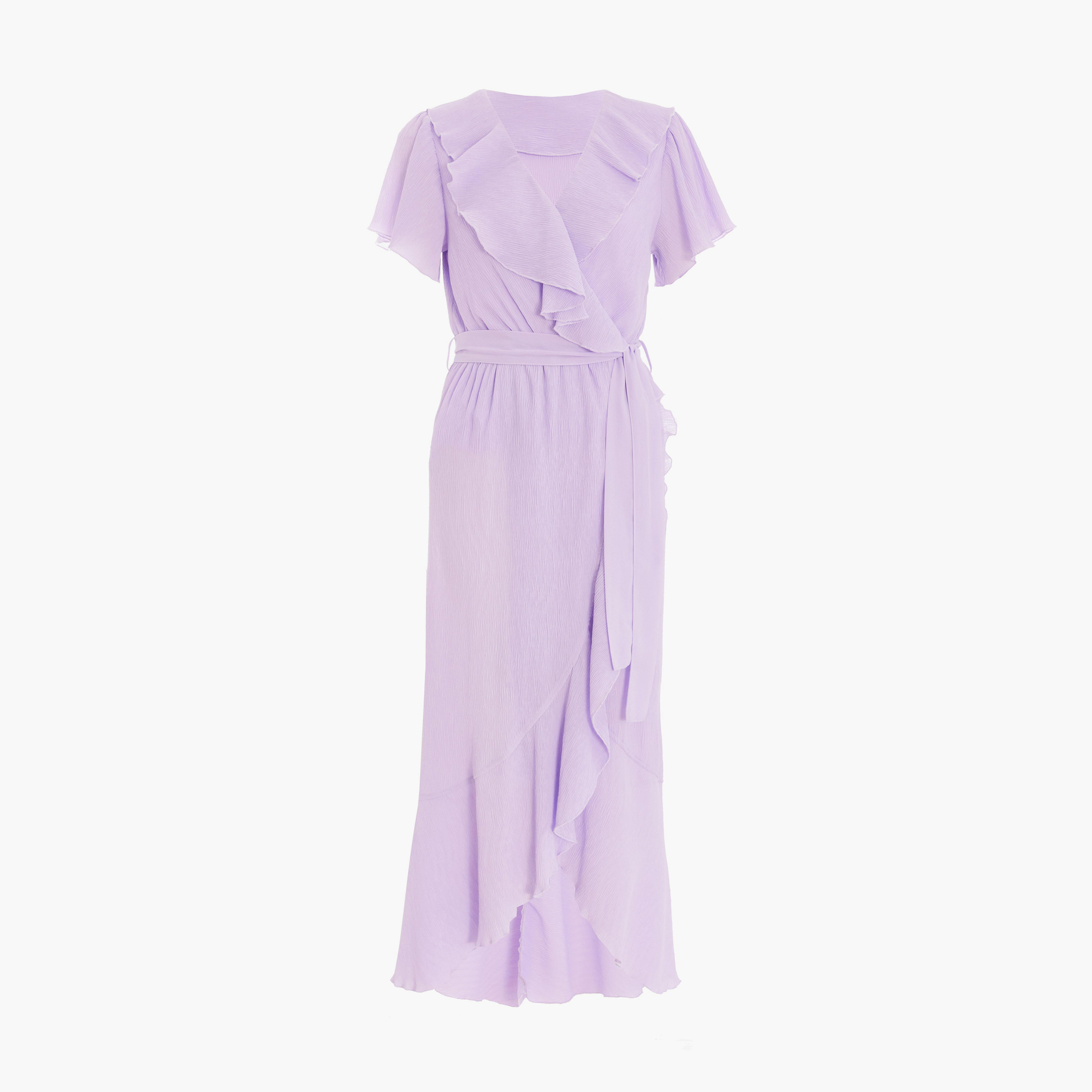 فستان ميداكسي بياقة V منسوجة بلون بنفسجي بلون بنفسجي باللون القصير-women-clothing-dresses-image-6