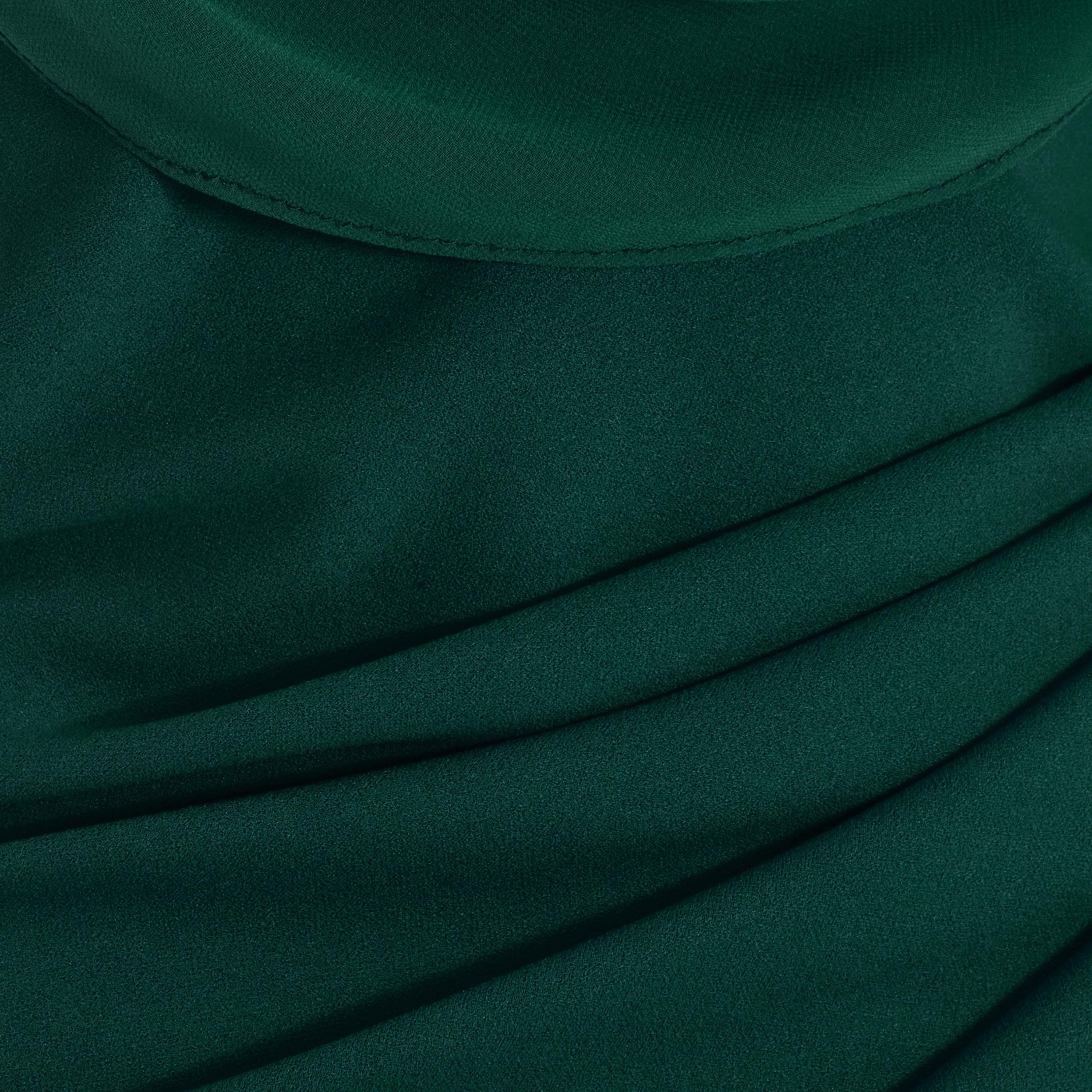 فستان ماكسي أخضر زجاجي مسائي من كويز ذو شيفون كريب كاول للنساء-women-clothing-dresses-image-4