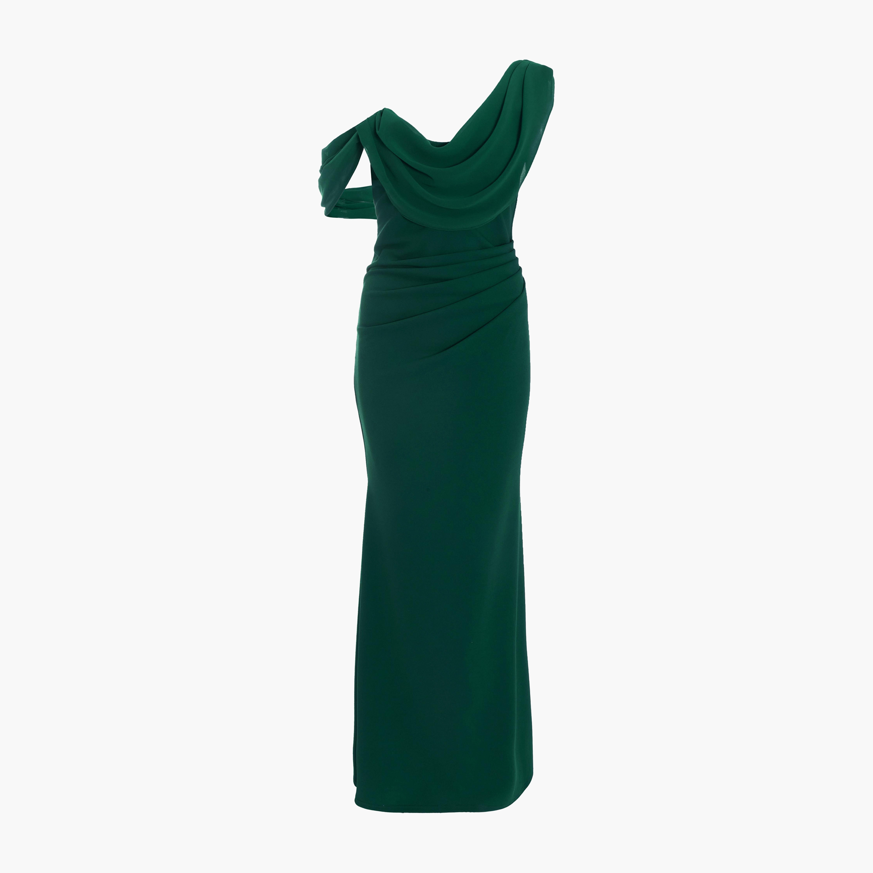 فستان ماكسي أخضر زجاجي مسائي من كويز ذو شيفون كريب كاول للنساء-women-clothing-dresses-image-5