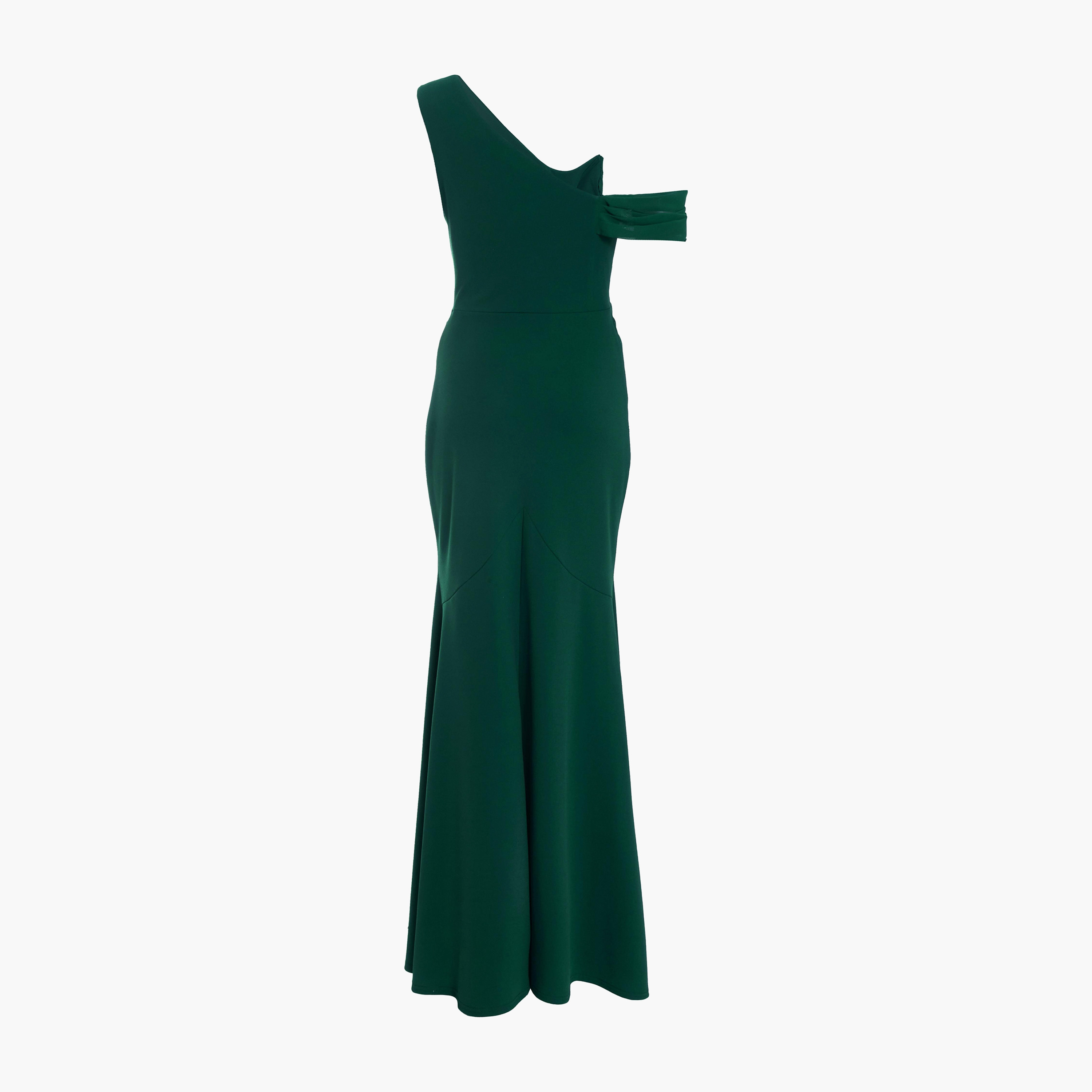 فستان ماكسي أخضر زجاجي مسائي من كويز ذو شيفون كريب كاول للنساء-women-clothing-dresses-image-6