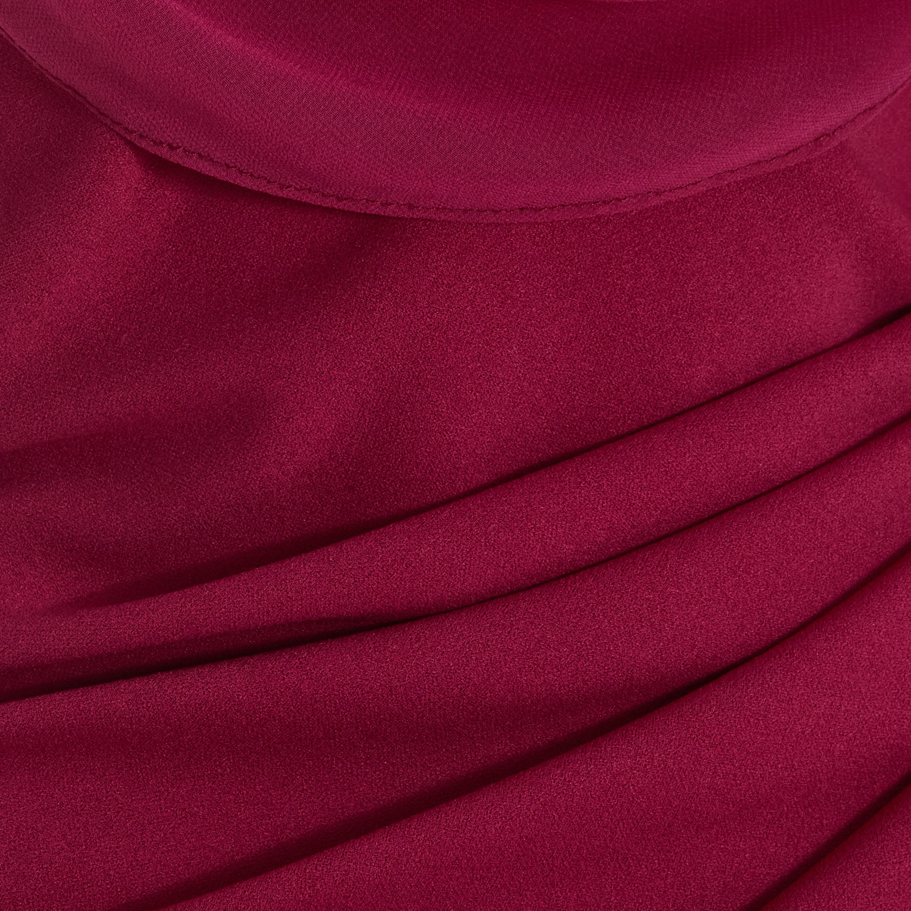 فستان ماكسي أحمر مسائي من كويز ذو شيفون كريب كاول للنساء-women-clothing-dresses-image-4