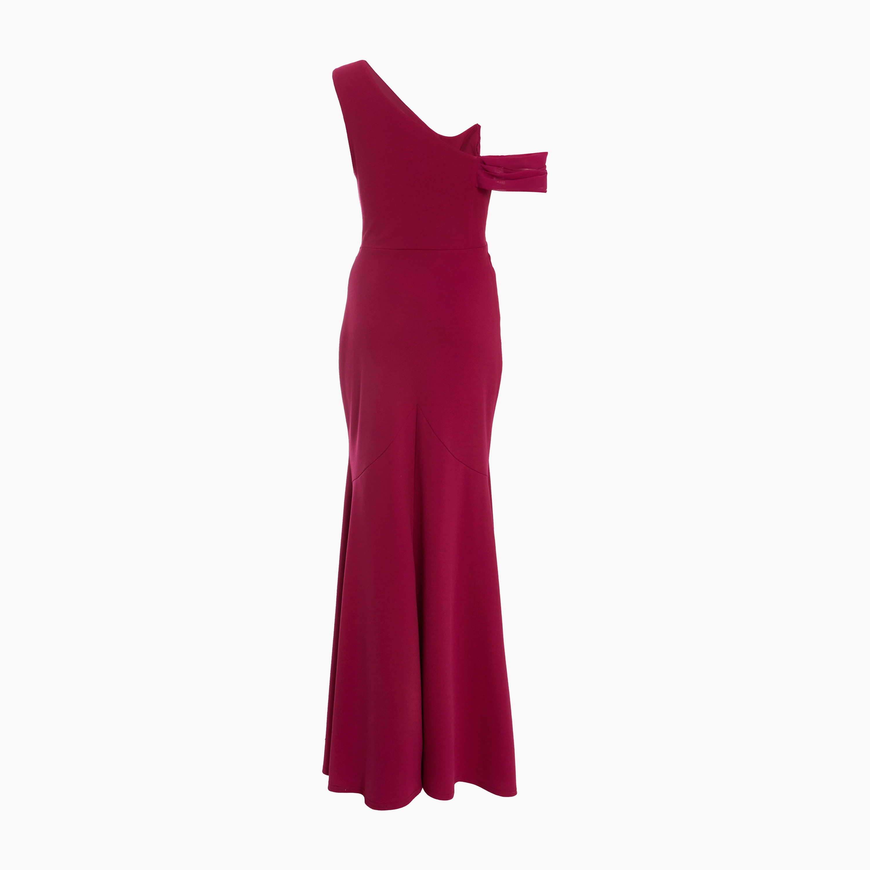 فستان ماكسي أحمر مسائي من كويز ذو شيفون كريب كاول للنساء-women-clothing-dresses-image-6