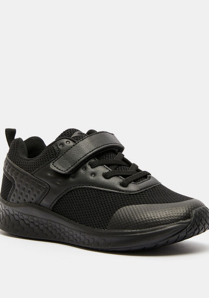 Dash Textured Walking Shoes with Hook and Loop Closure-Boy%27s School Shoes-image-1