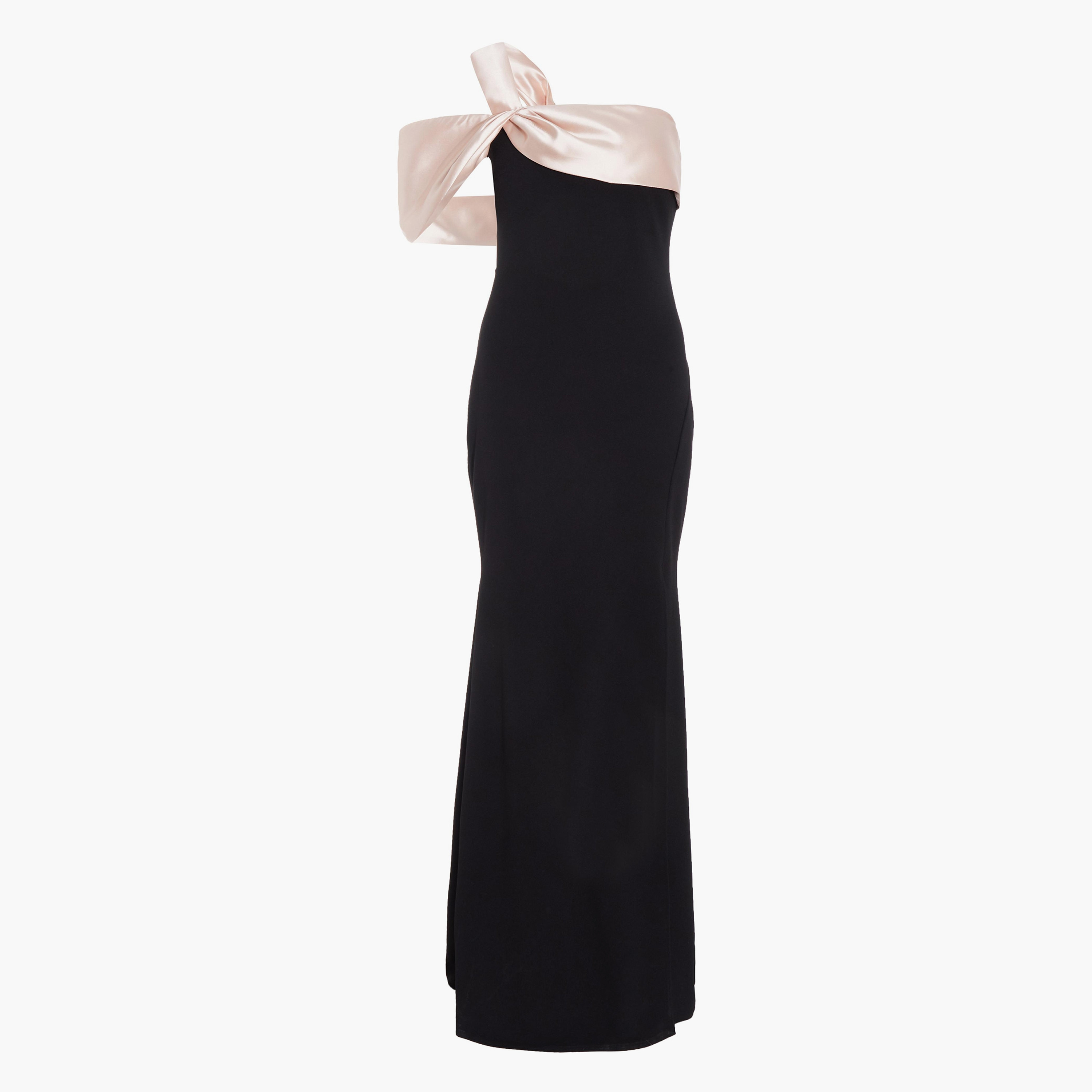 Quiz Black Satin Scuba Crepe Off Shoulder Split Leg Fishtail Evening Maxi Dress-women-clothing-dresses-image-4