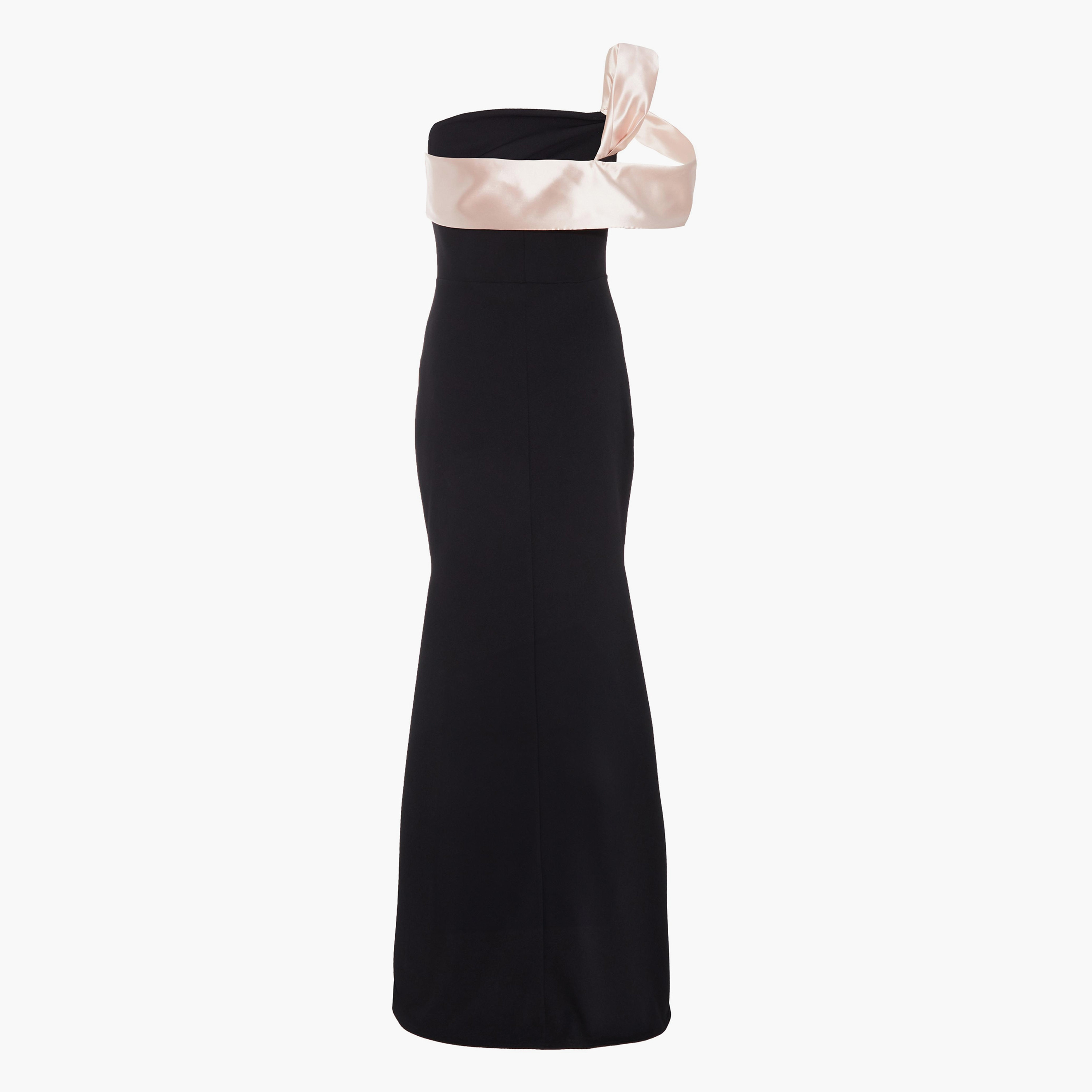 Quiz Black Satin Scuba Crepe Off Shoulder Split Leg Fishtail Evening Maxi Dress-women-clothing-dresses-image-5