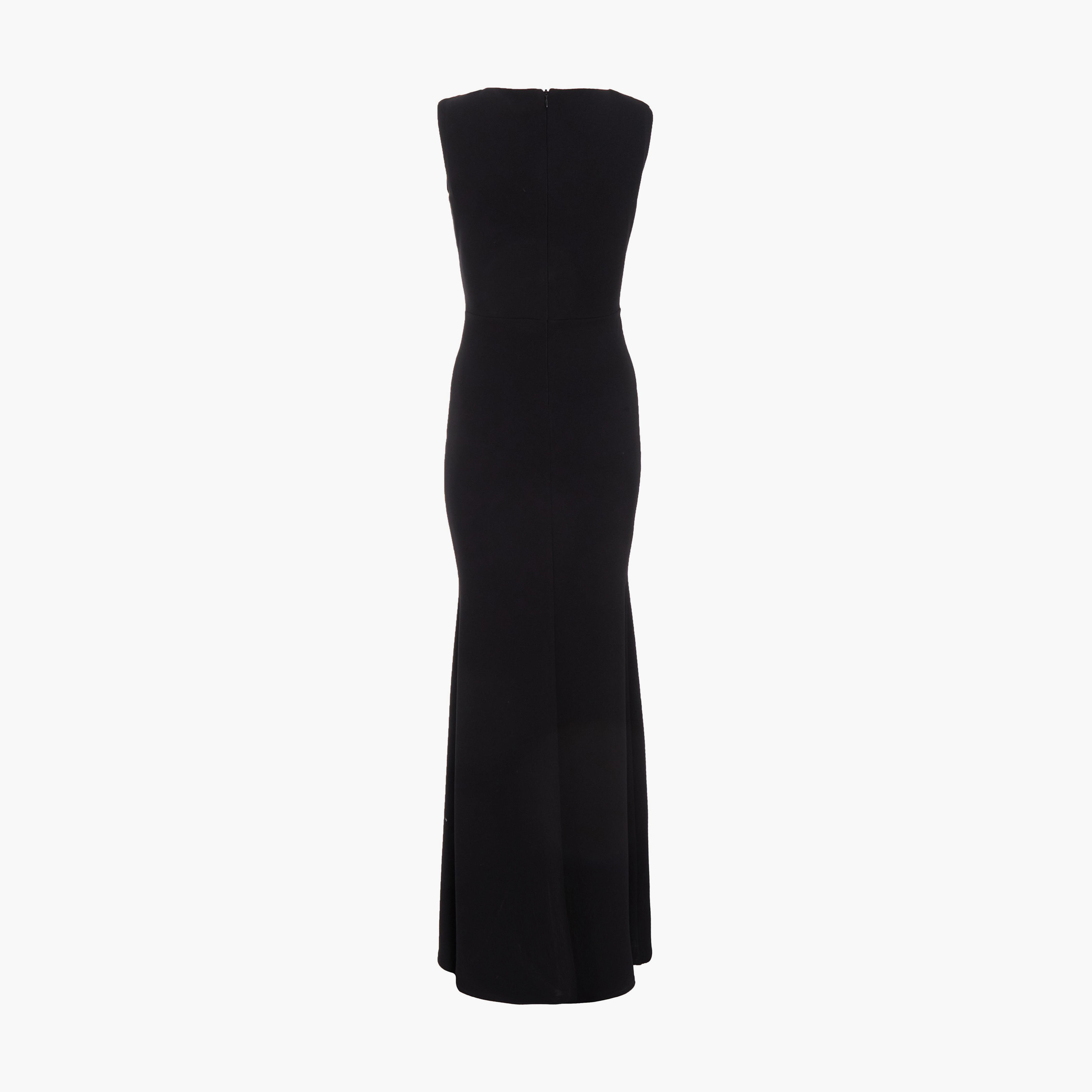 كويز-  فستان سهرة ماكسي أسود بحواف بزينة أحجار اصطناعية  وذيل السمكة-women-clothing-dresses-image-6