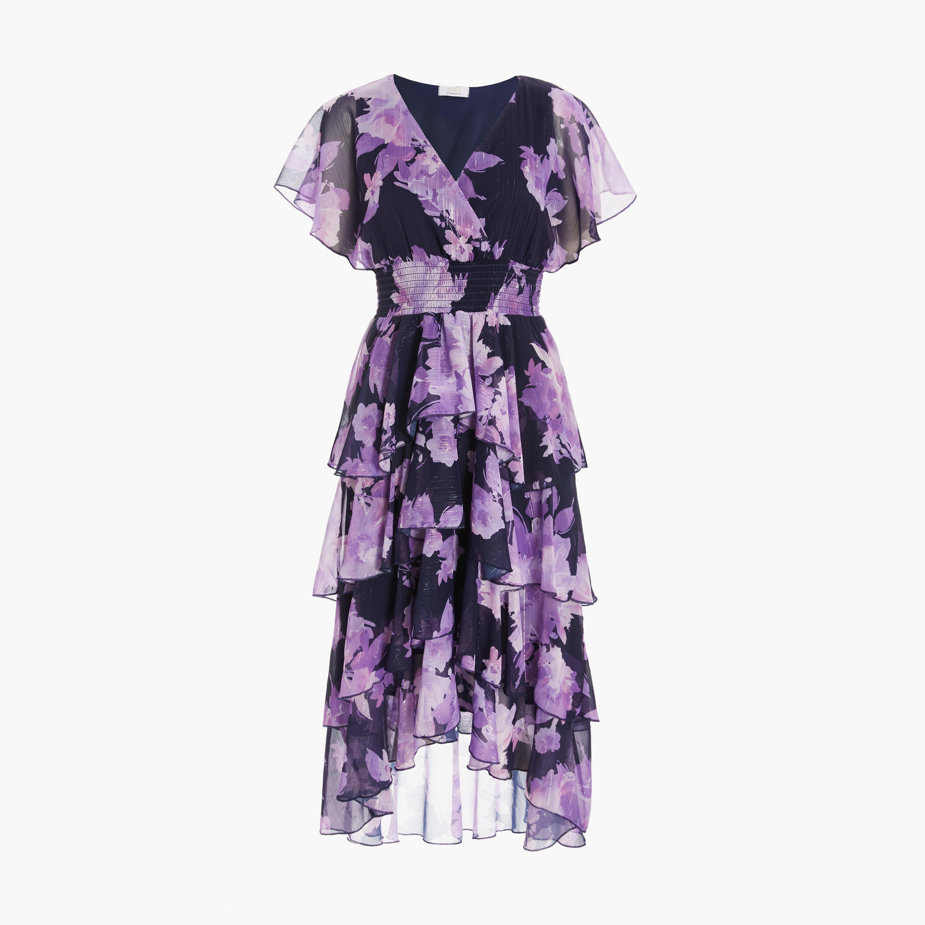 Quiz Navy Chiffon Wrap Floral Tiered Midi Dress-women-clothing-dresses-image-5