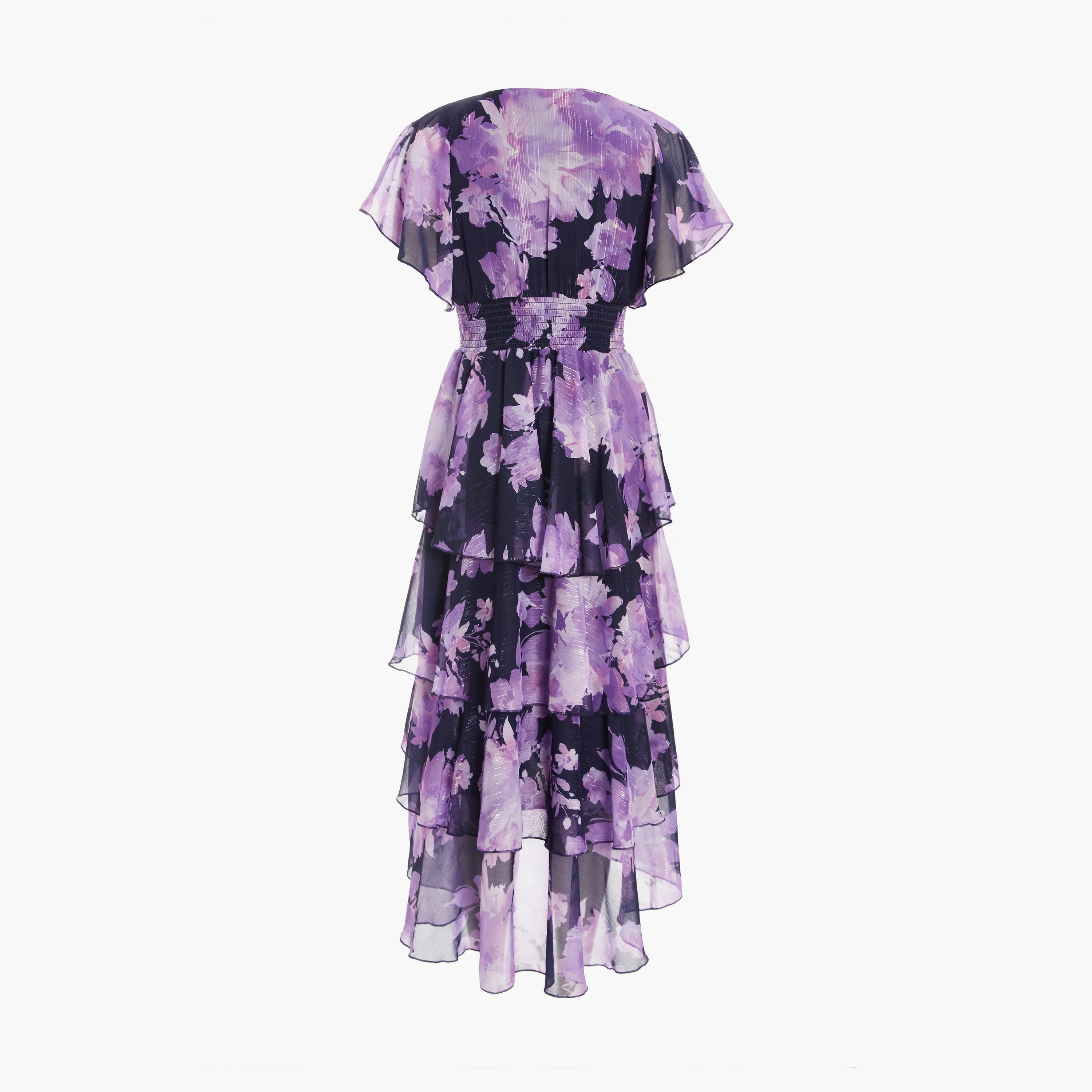 Quiz Navy Chiffon Wrap Floral Tiered Midi Dress-women-clothing-dresses-image-6
