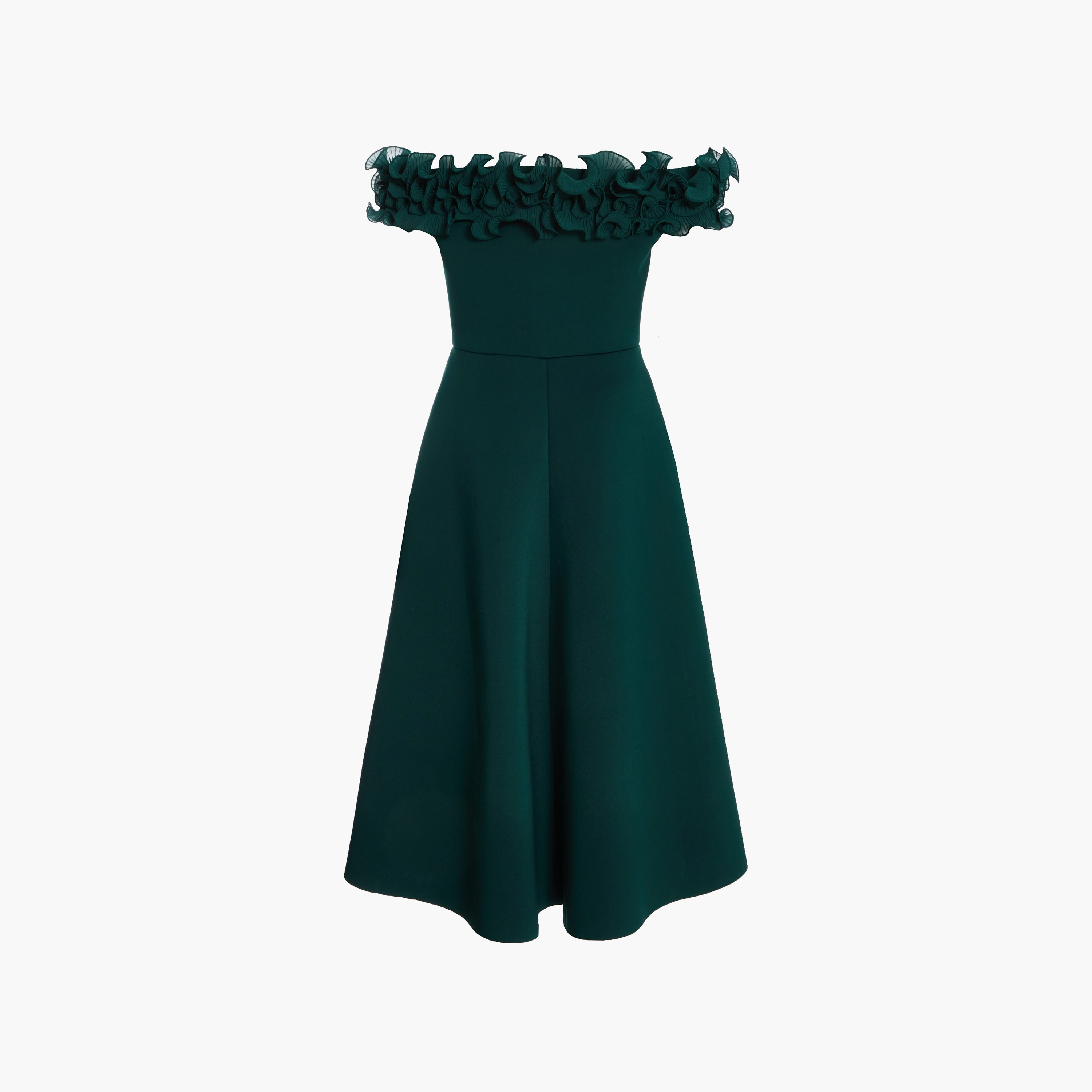 كويز- فستان سهرة ميدي أخضر فاتح بزخرفة سكوبا بارد-women-clothing-dresses-image-5