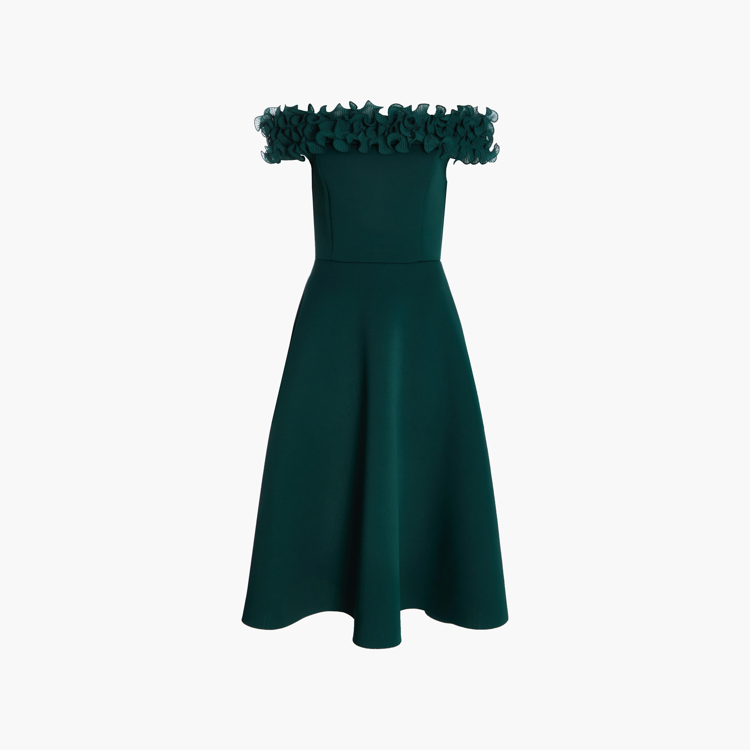 كويز- فستان سهرة ميدي أخضر فاتح بزخرفة سكوبا بارد-women-clothing-dresses-image-6