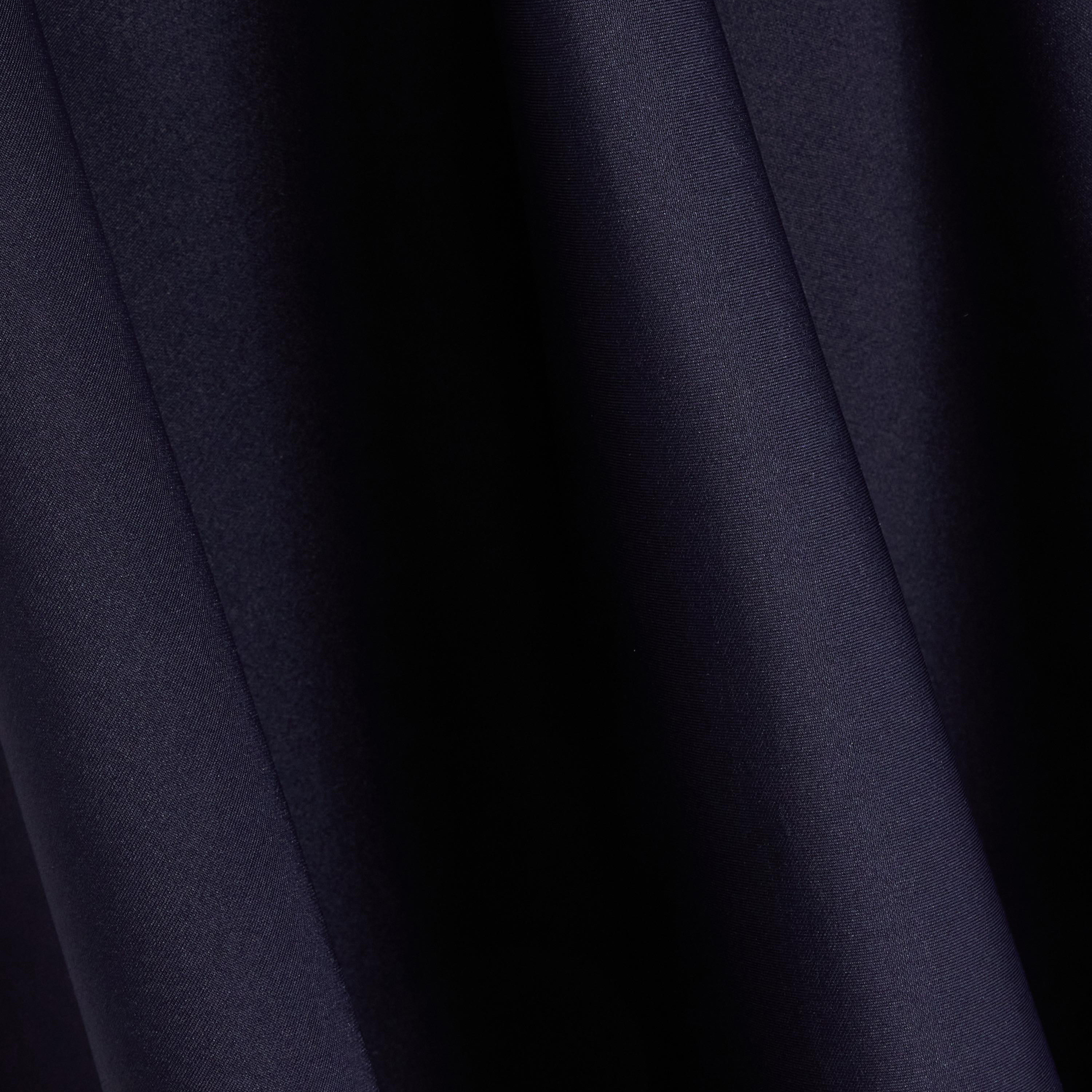 كويز- فستان سهرة ميدي بقصّة باردو من قماش شبكي منقوش باللون الأزرق الداكن-women-clothing-dresses-image-10