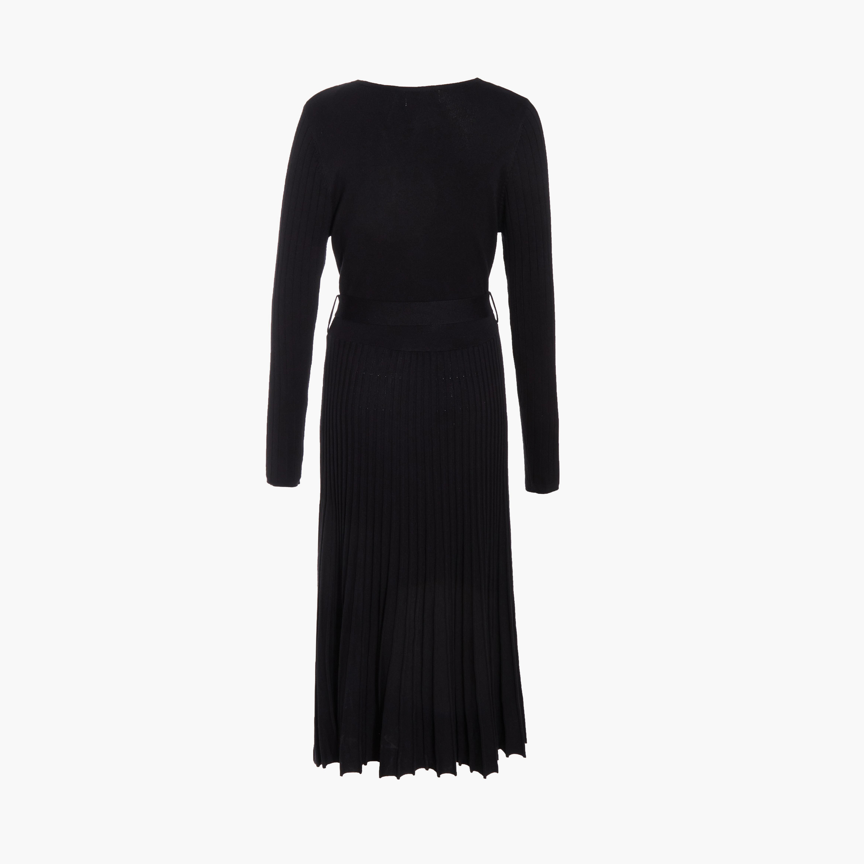 Quiz Black Pleated Yarn Knitted Evening Dress-women-clothing-dresses-image-6