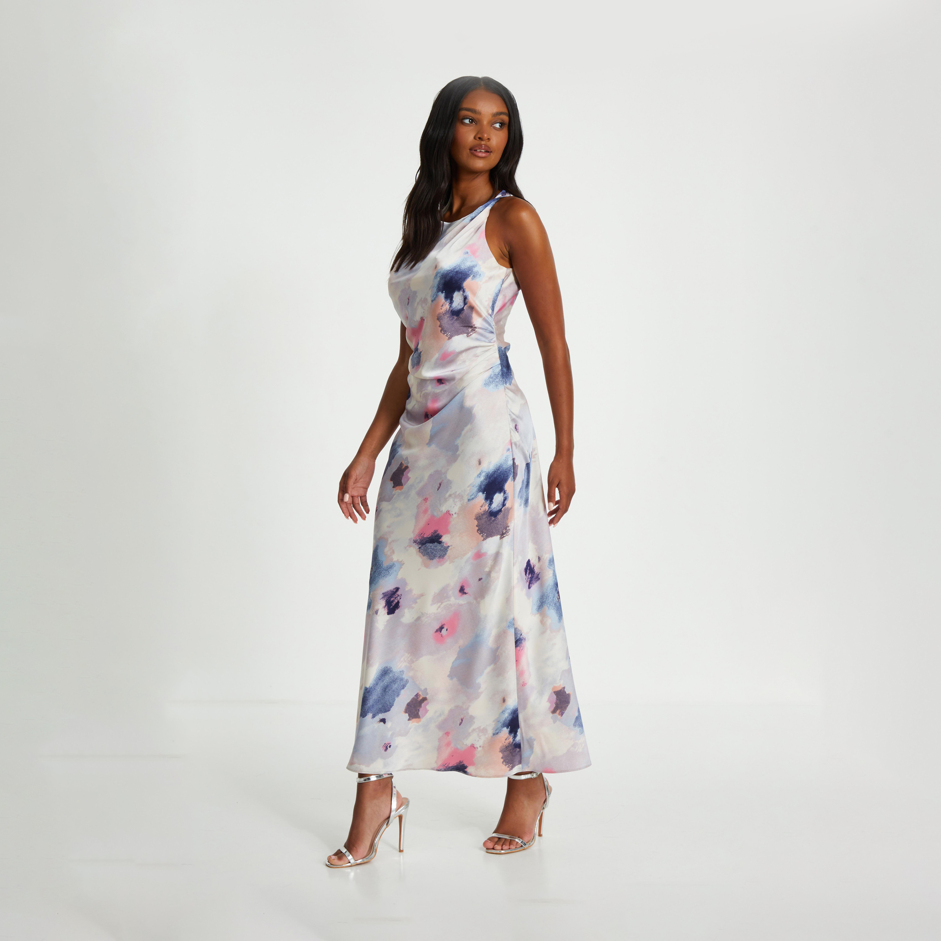 Quiz Stone Marble Shoulder Twist Midaxi Dress-women-clothing-dresses-image-1