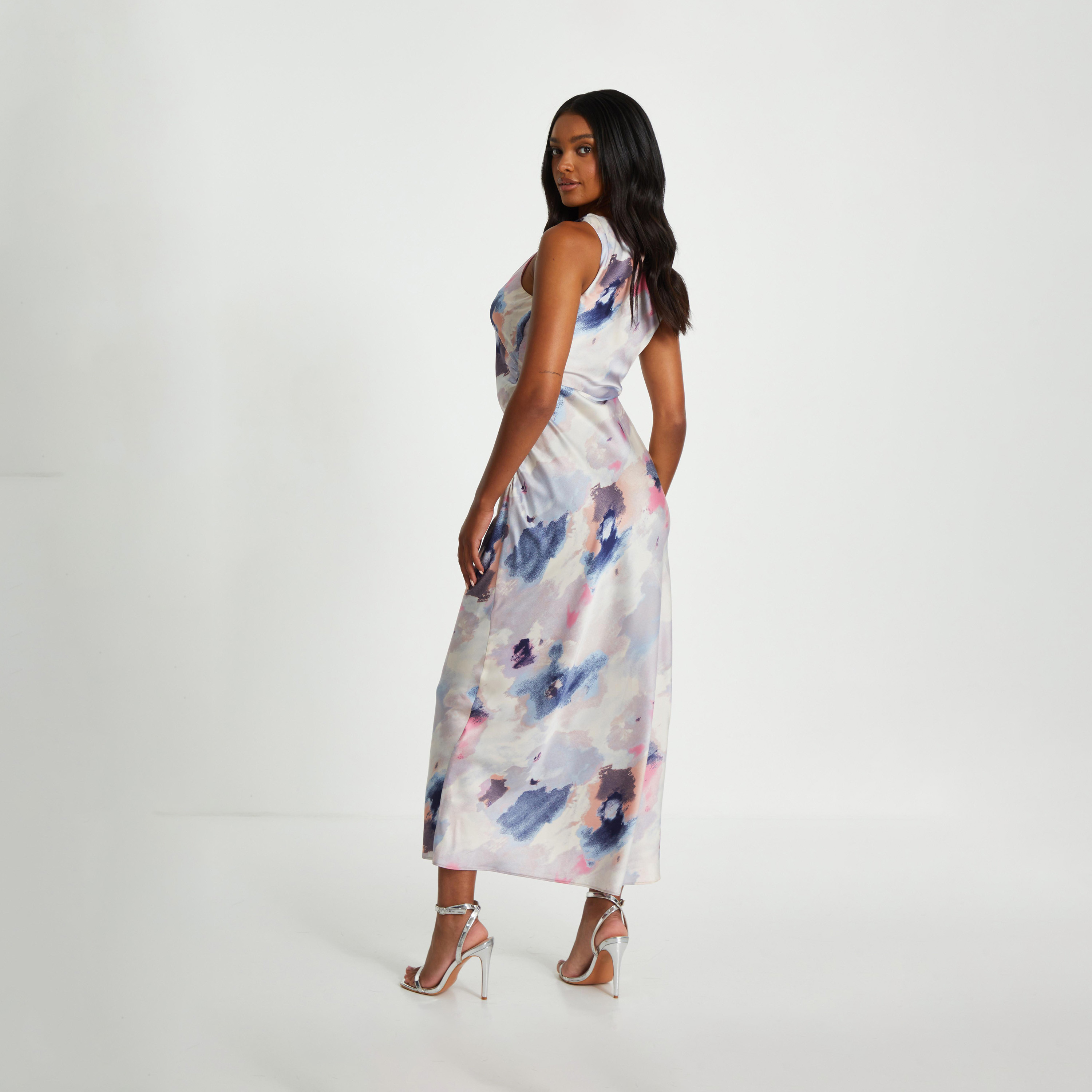 Quiz Stone Marble Shoulder Twist Midaxi Dress-women-clothing-dresses-image-2