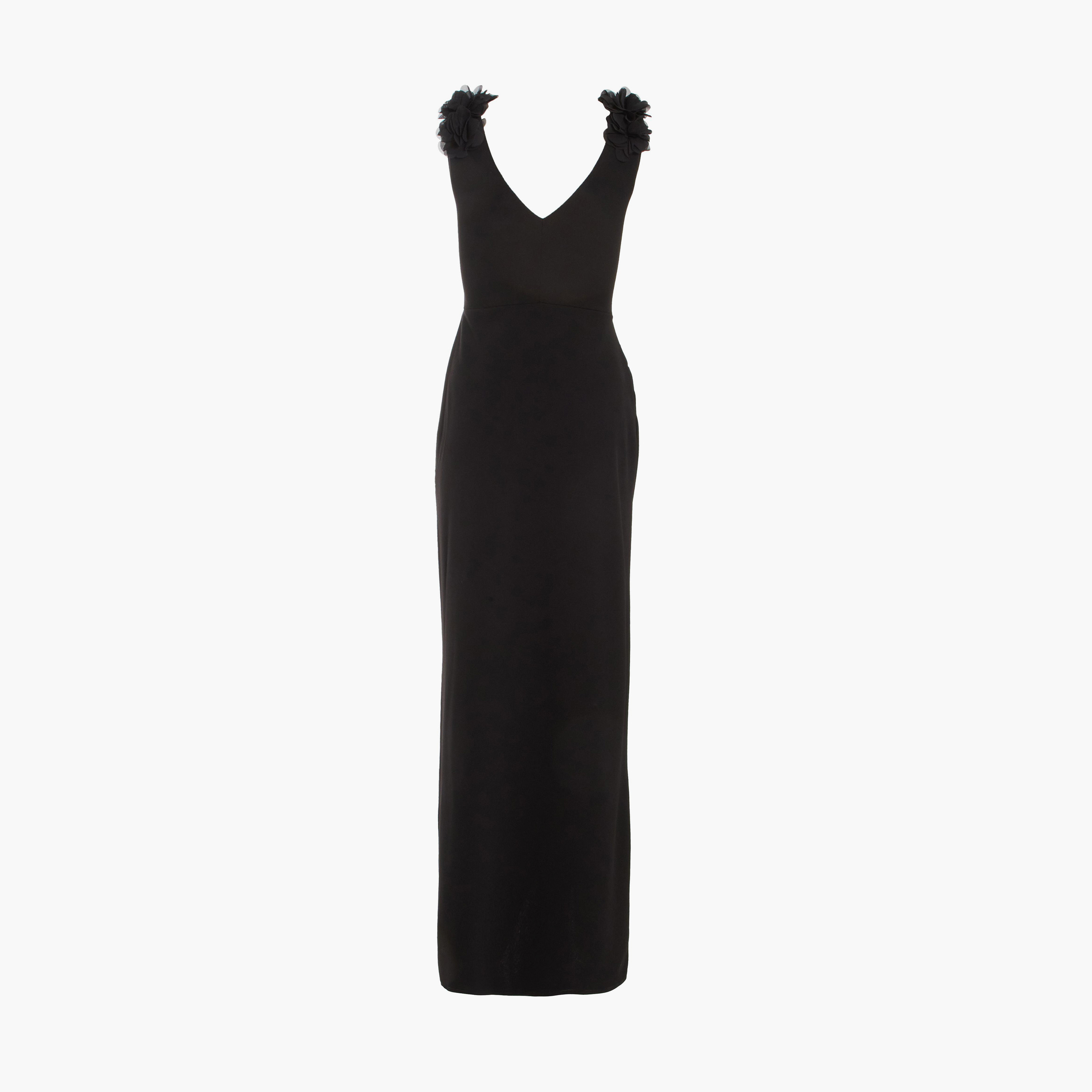 Quiz Black Scuba Crepe Strap Trim Ruched Evening Maxi Dress-women-clothing-dresses-image-6
