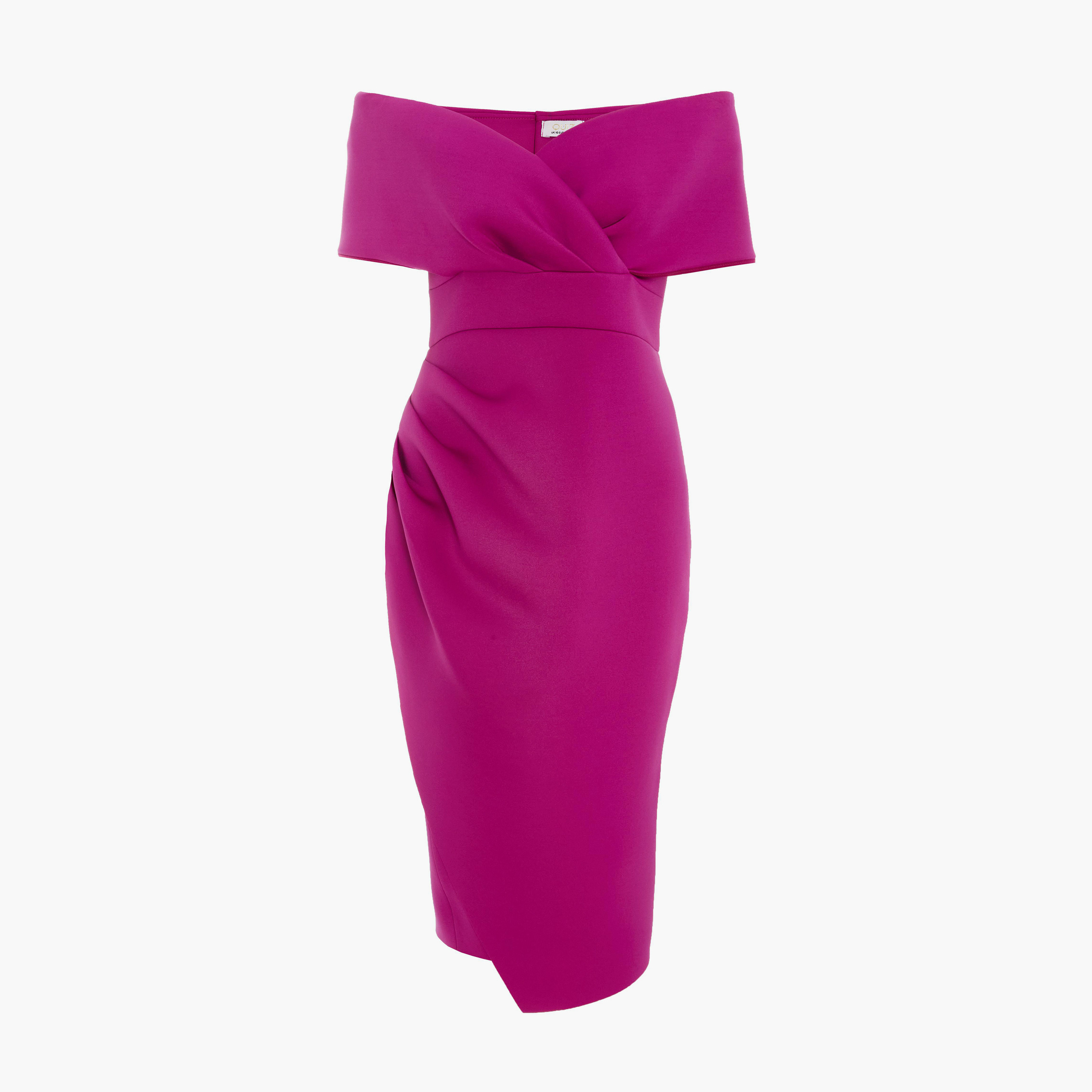 Quiz Berry Scuba Bardot Wrap Midi Dress-women-clothing-dresses-image-5