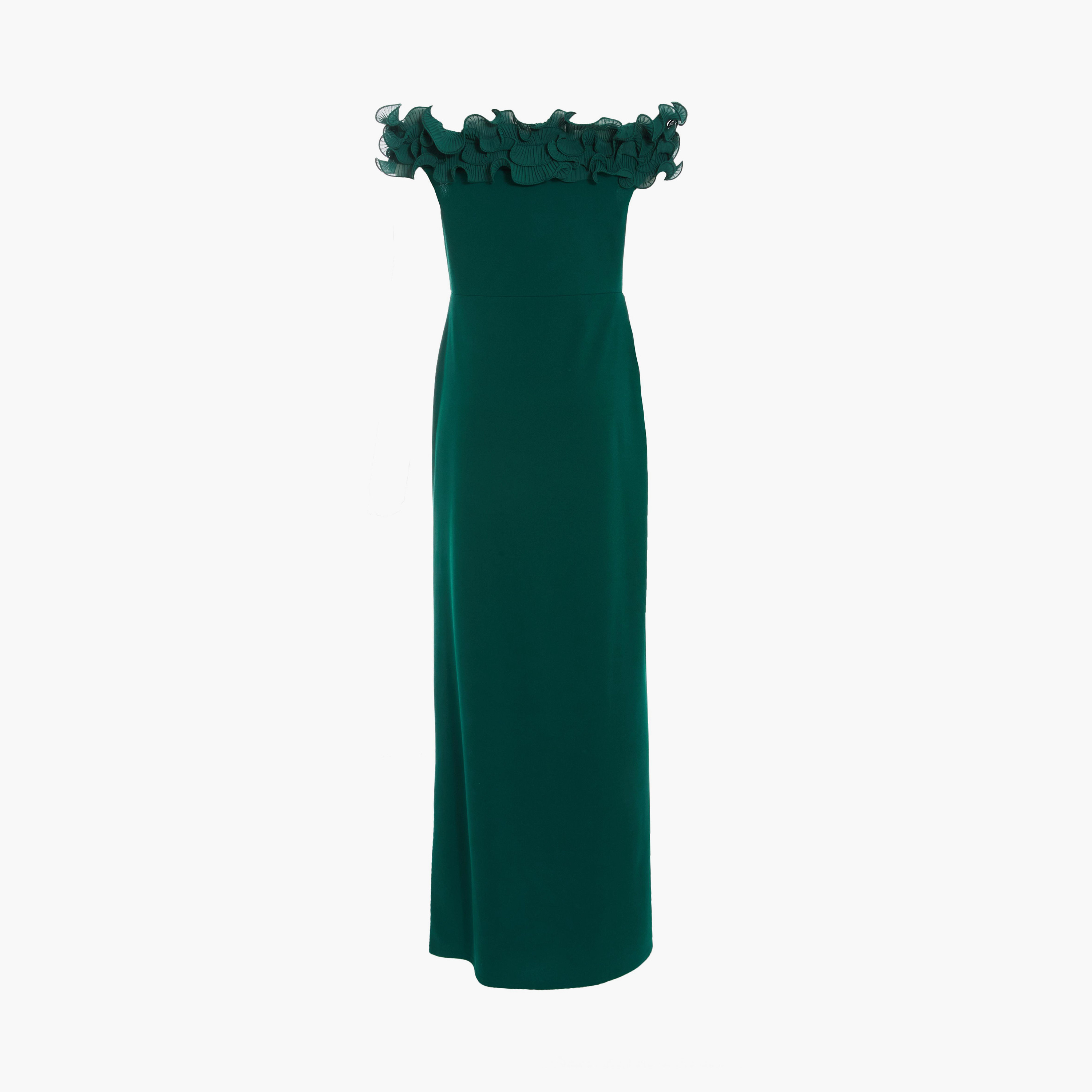 كويز- فستان ماكسي أخضر فاتح مكشوف الكتفين من قماش الكريب سكوبا-women-clothing-dresses-image-6