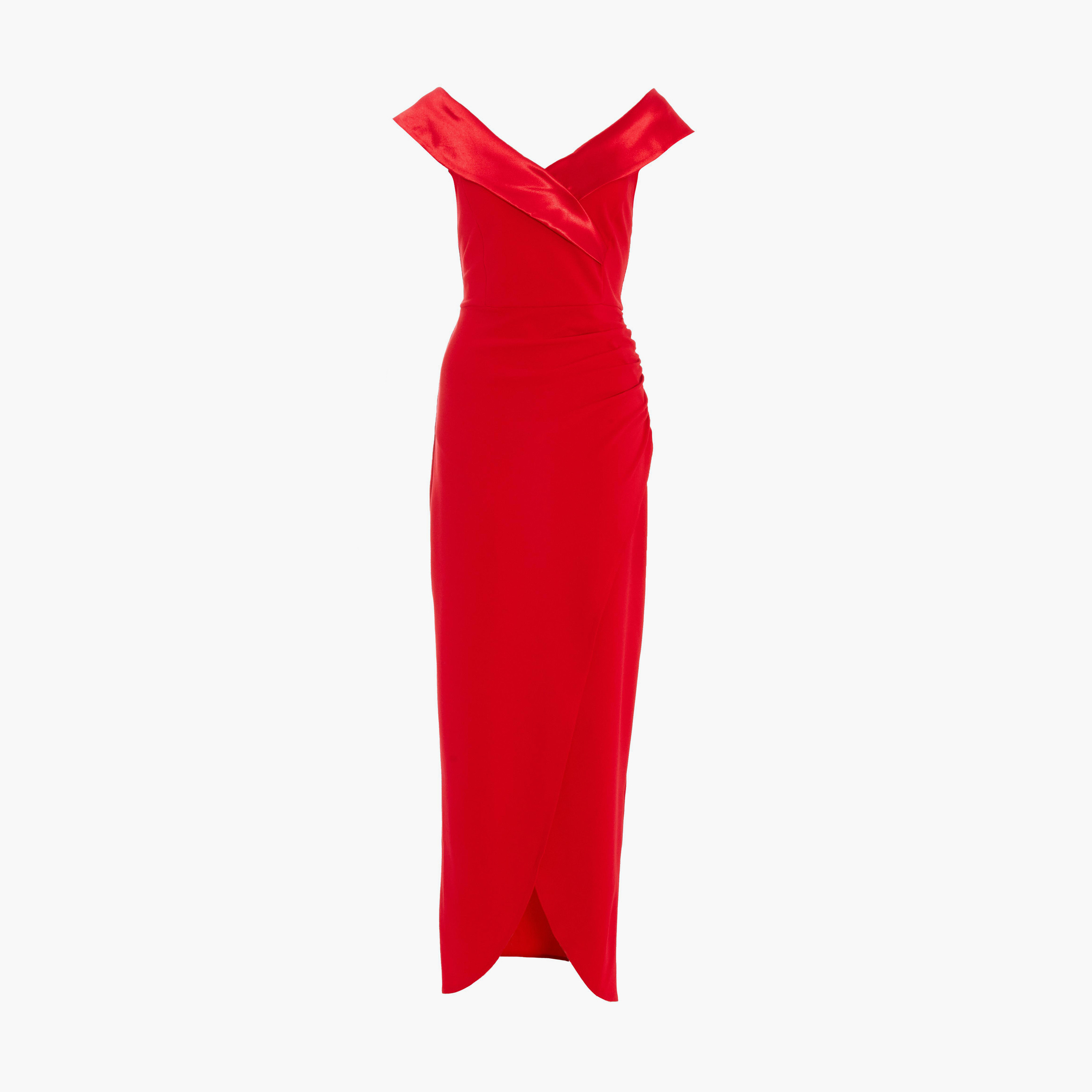 كويز- فستان ماكسي باردو ملفوف من الساتان والكريب الأحمر-women-clothing-dresses-image-5