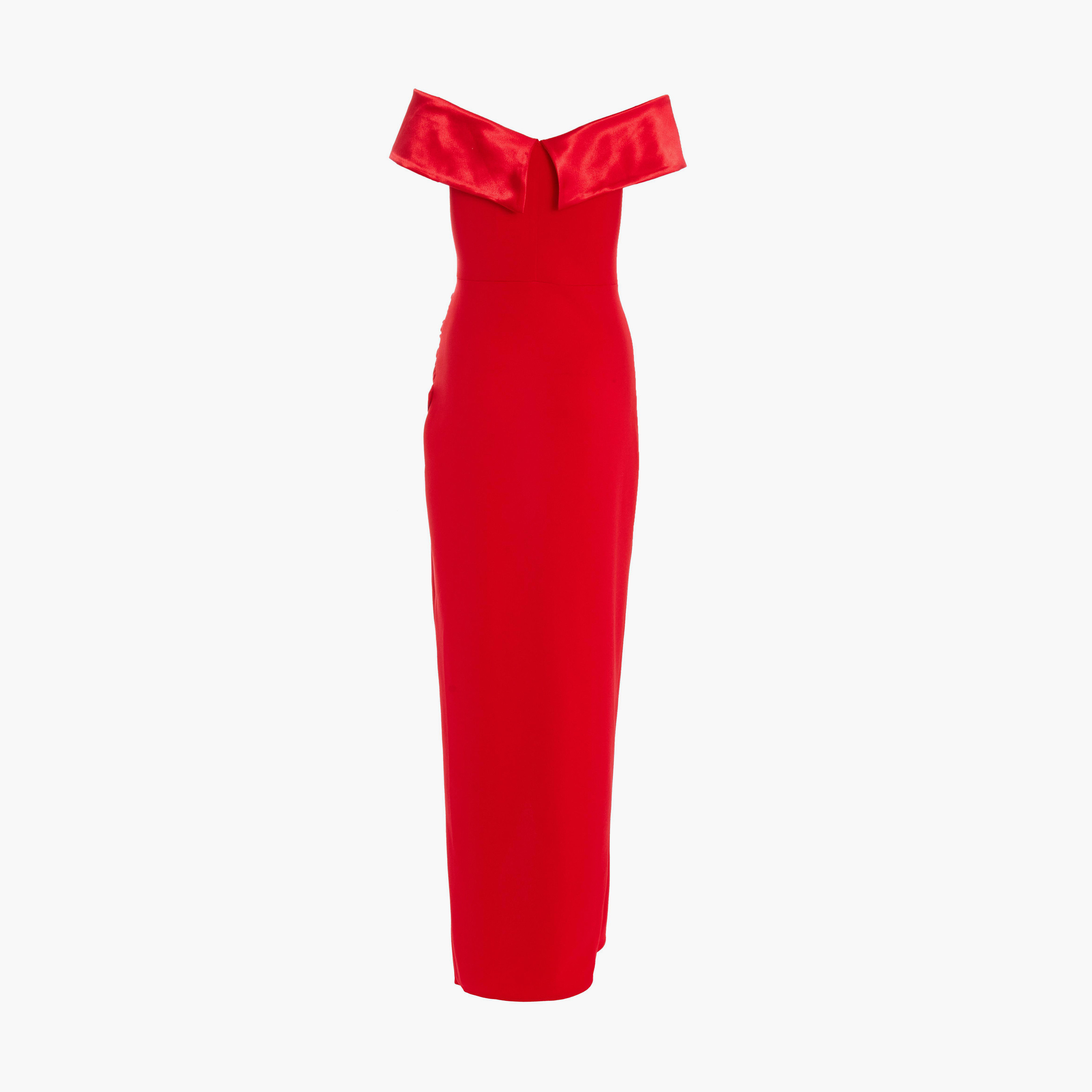 Quiz Red Scuba Crepe Satin Bardot Wrap Maxi Dress-women-clothing-dresses-image-6