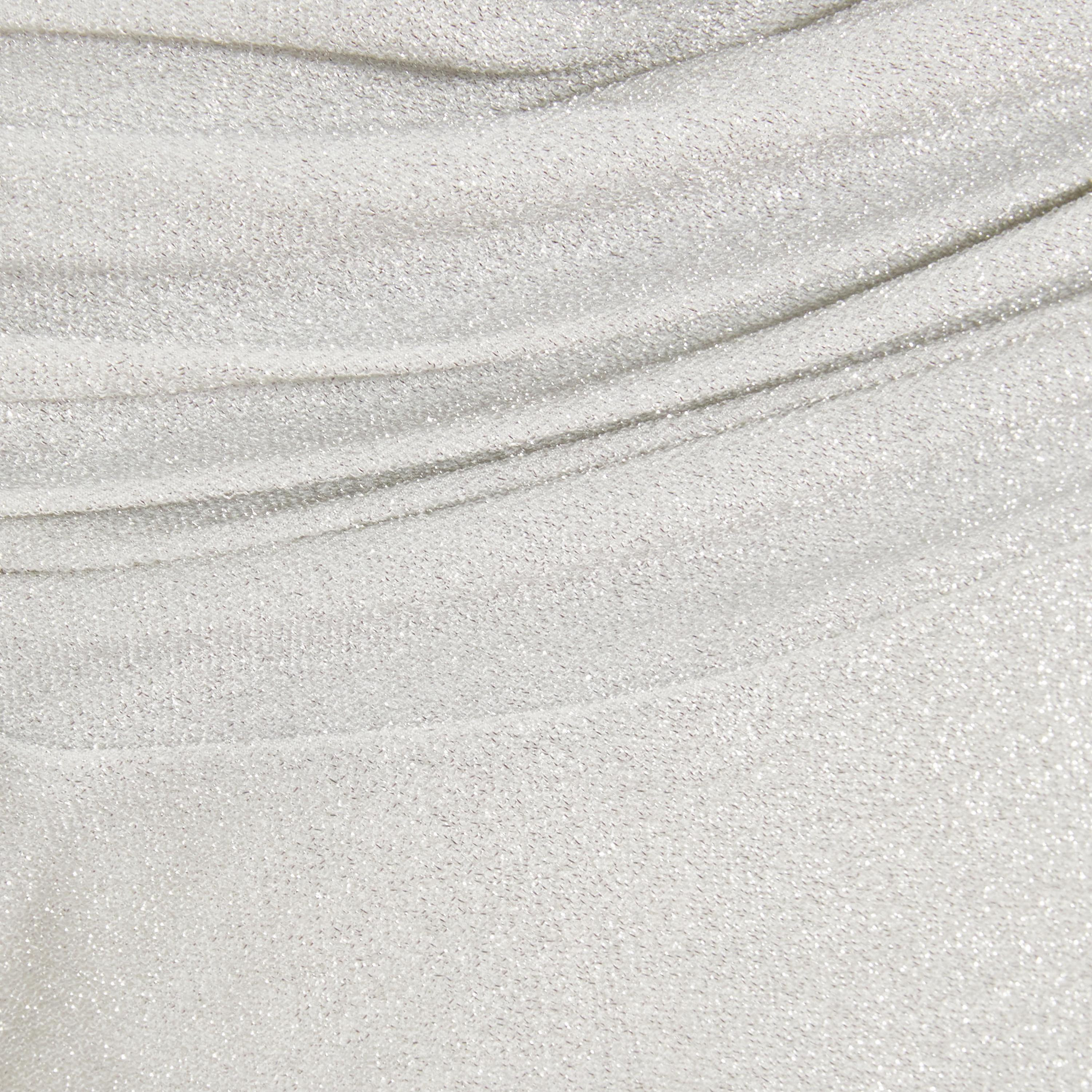 Quiz Silver Stretch Shimmer Cowl Bardot Midi Dress-women-clothing-dresses-image-4