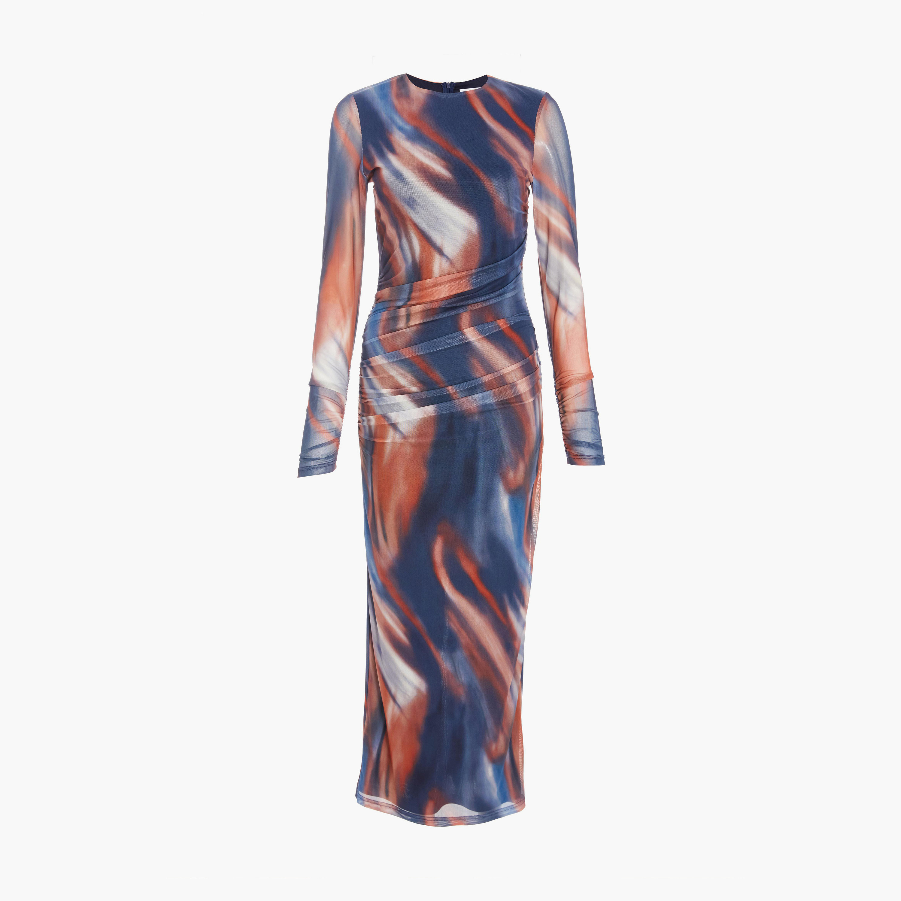 كويز-  فستان متوسط الطول ميداكسي رمادي داكن بدون أكمام ومكشكش من ITY-women-clothing-dresses-image-5