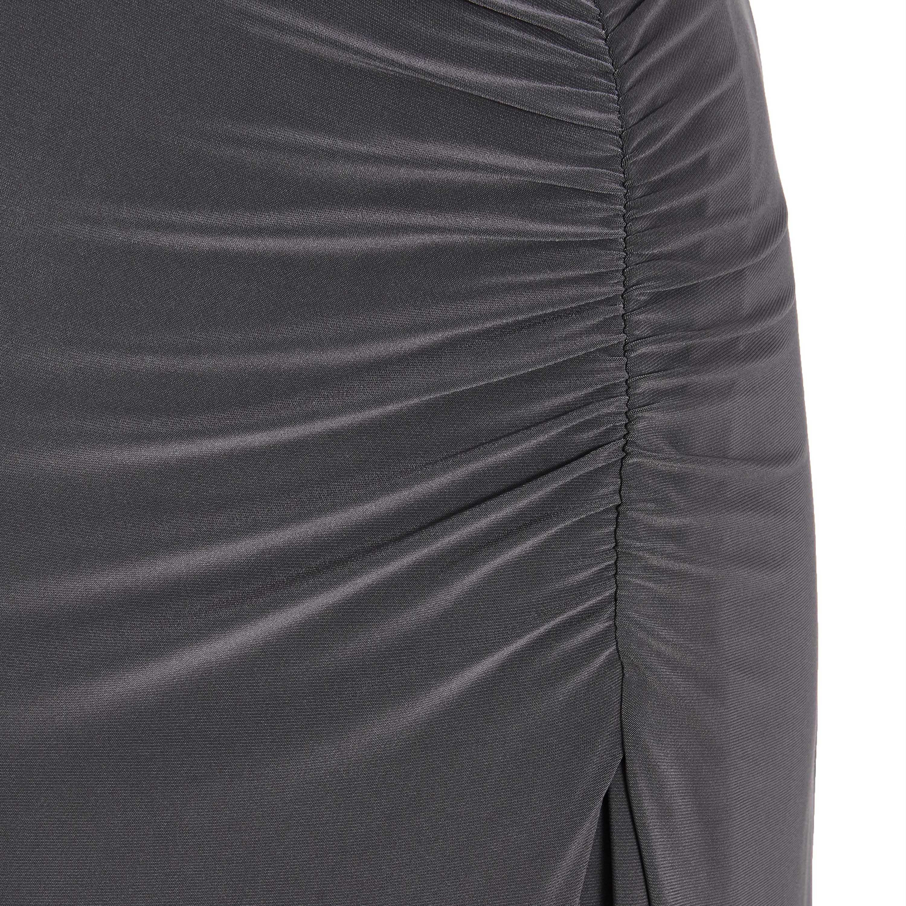 كويز- فستان ميداكسي أسود بدون أكمام قماش آي تي واي مع كشكش من الأمام-women-clothing-dresses-image-4