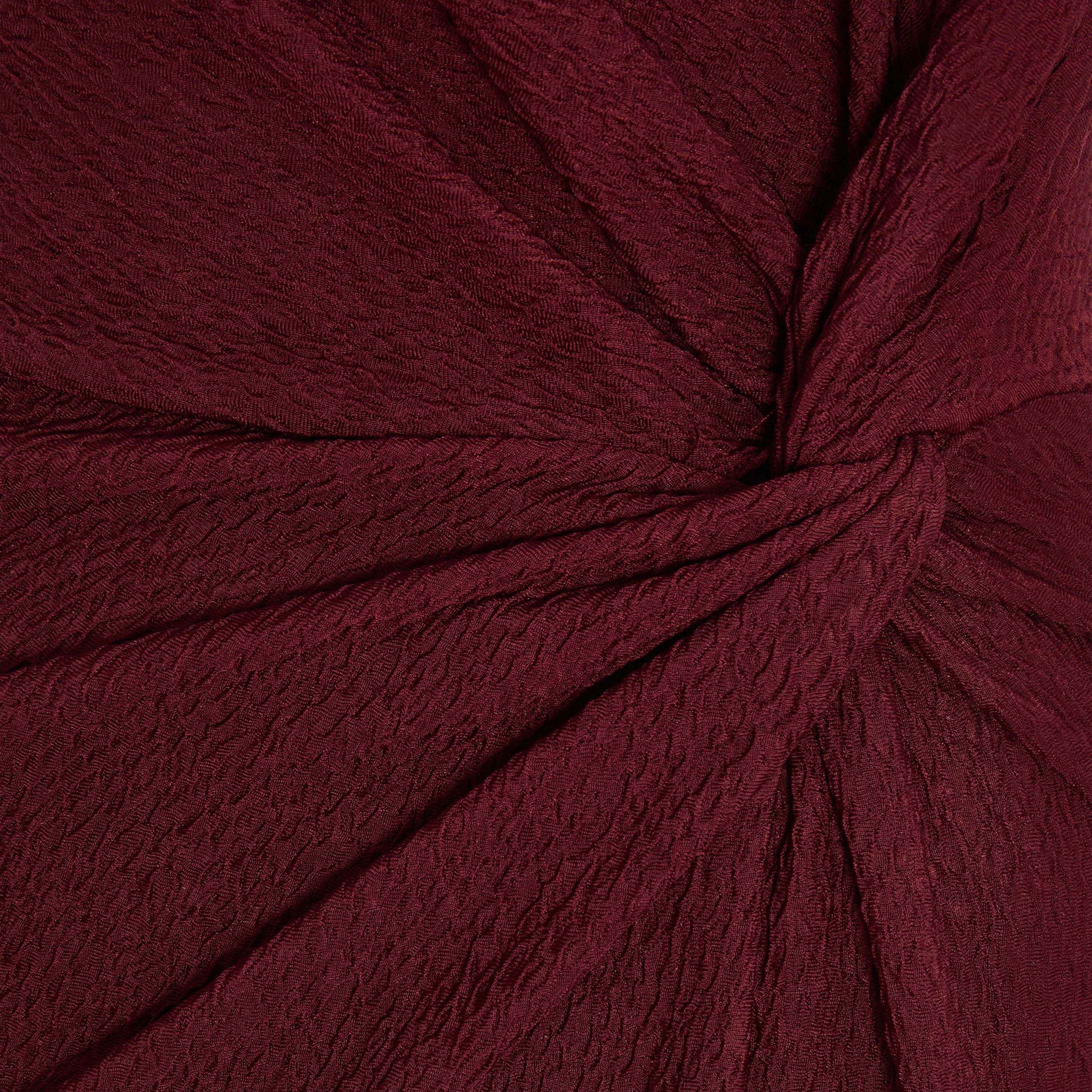Quiz Wine Textured Round Neck Sleeveless Knit Front Midaxi Dress-women-clothing-dresses-image-4