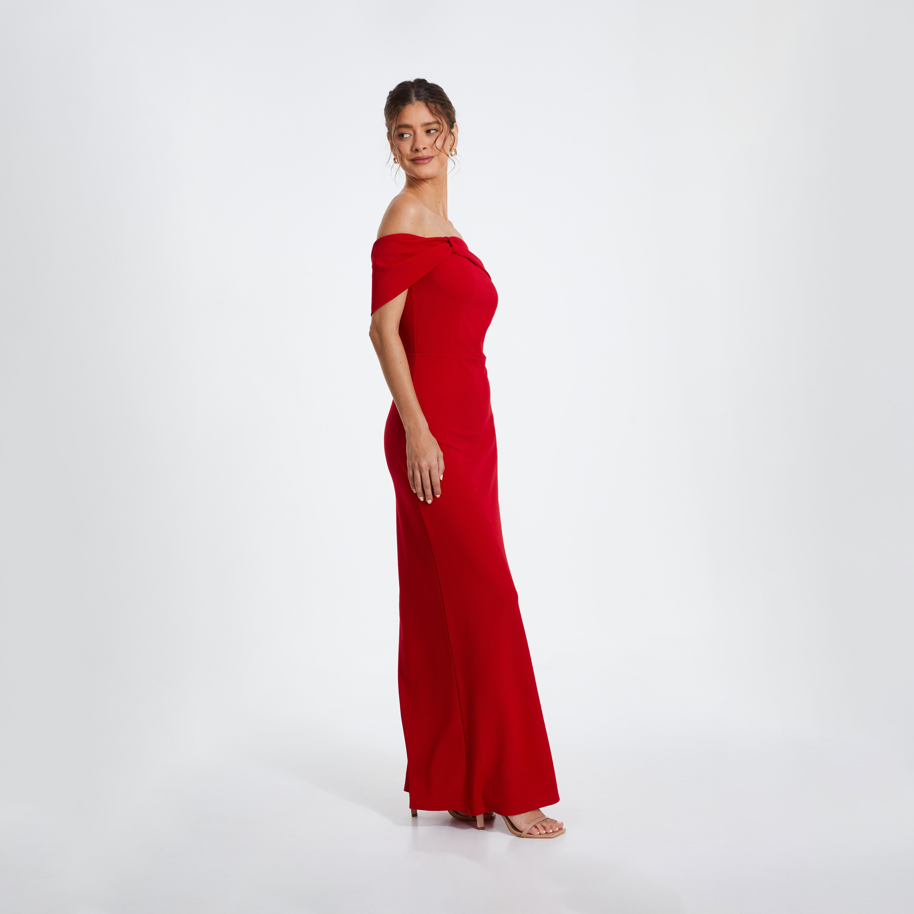 كويز-  فستان سهرة ماكسي أحمر باردو-women-clothing-dresses-image-3